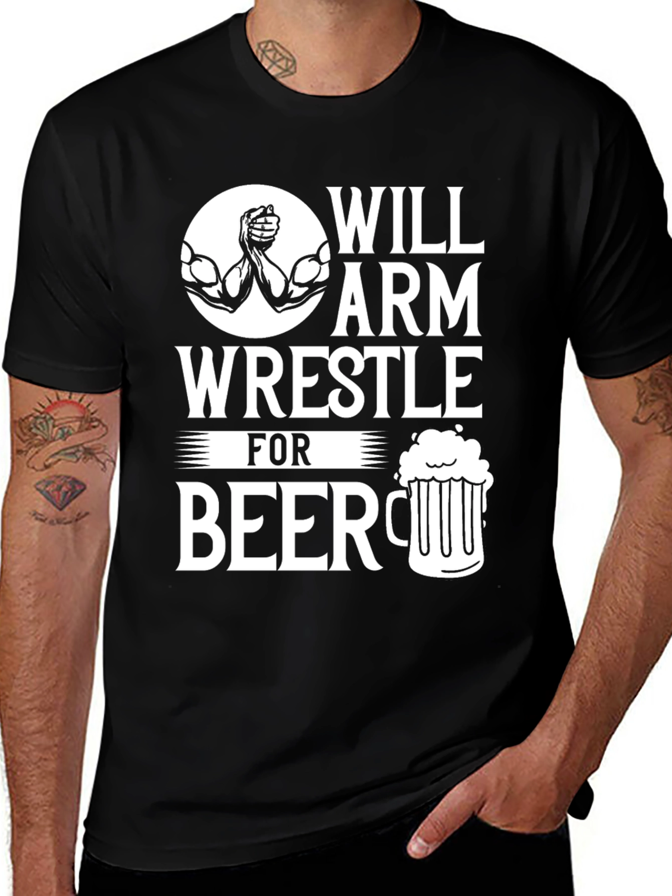 Variant 18 of Will Arm Wrestle for Beer Graphic T-Shirt