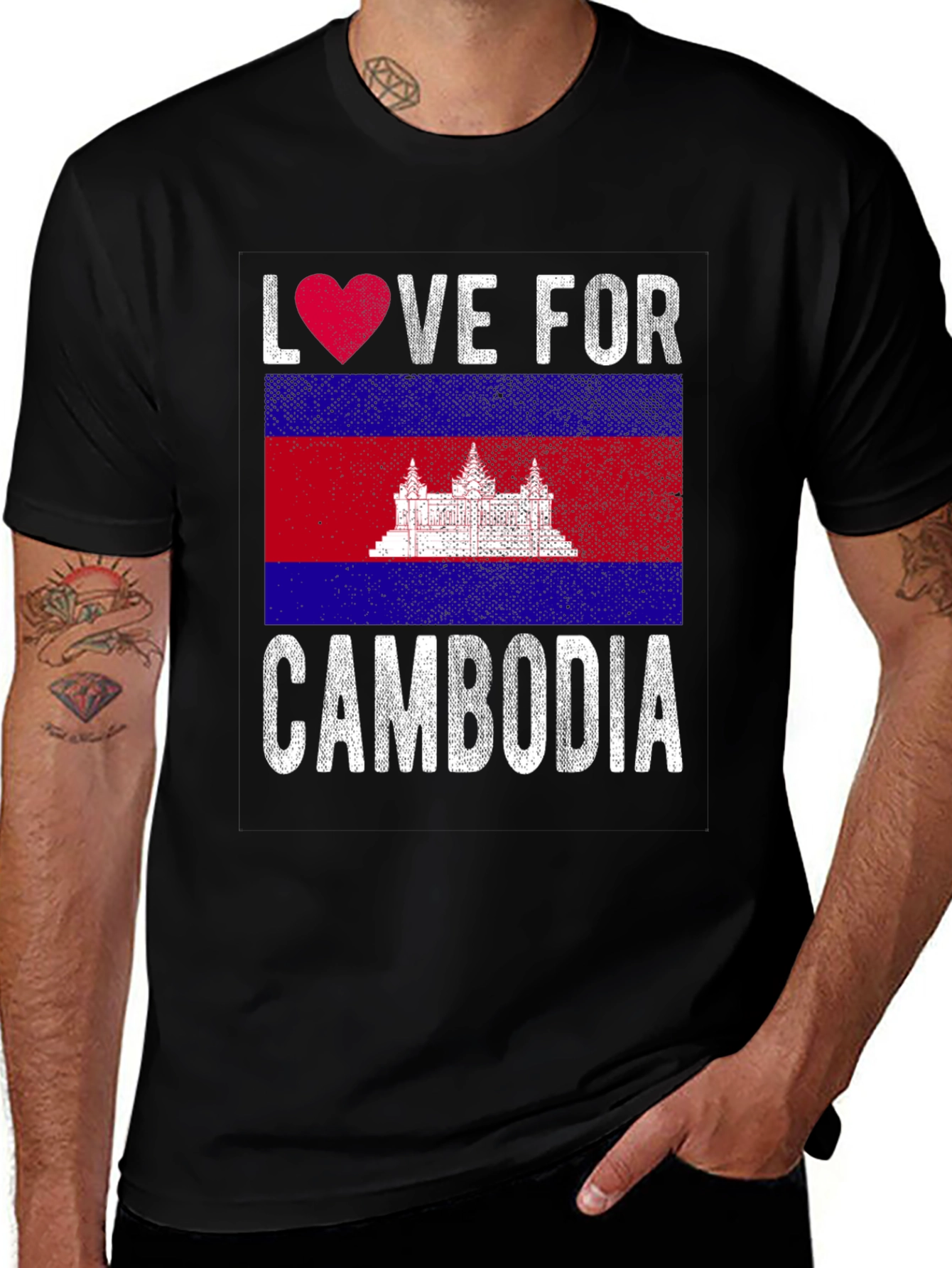 Love For Cambodia Flag T-Shirt