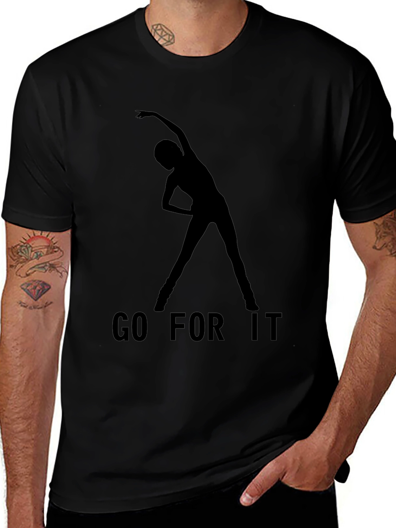 Variant 20 of Go For It Black T-Shirt - Motivational Workout Tee