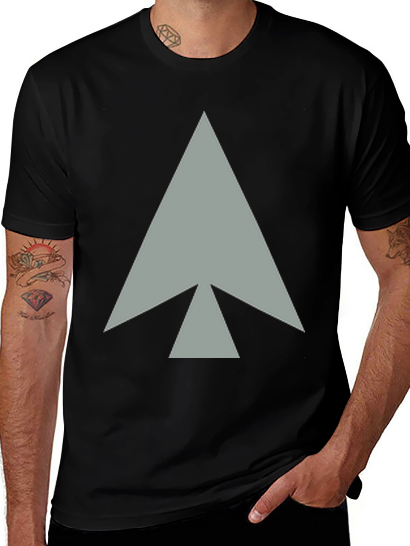 Variant 3 of Spearhead Graphic Print Black Cotton T-Shirt