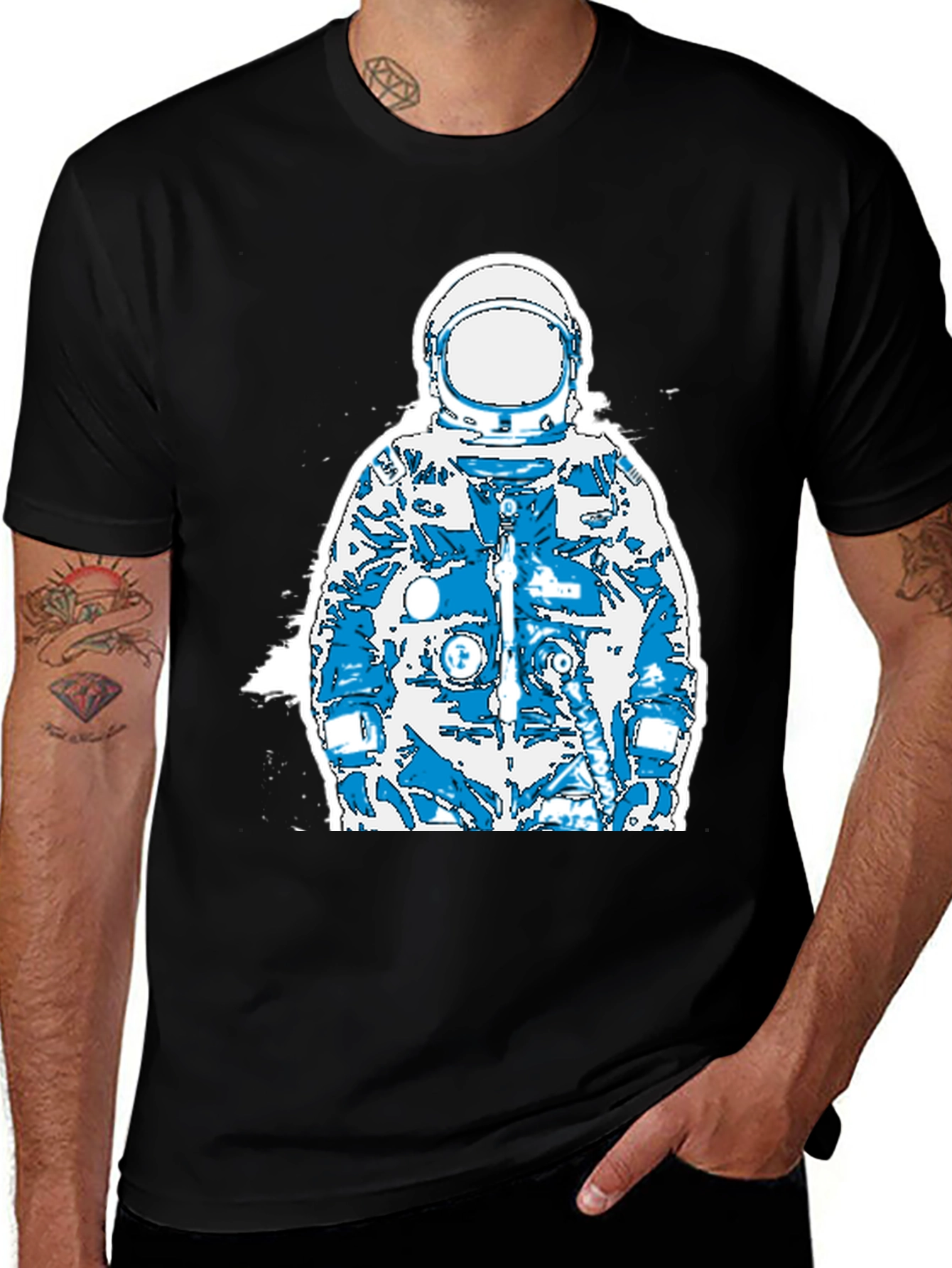 Variant 17 of Astronaut Graphic Black T-Shirt