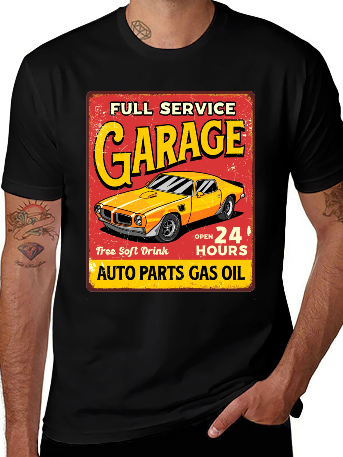 Variant 14 of Vintage Garage Service Car Graphic T-Shirt