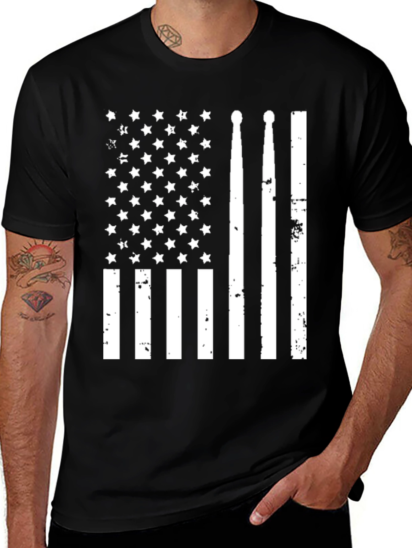 Variant 10 of Distressed American Flag Drummer T-Shirt