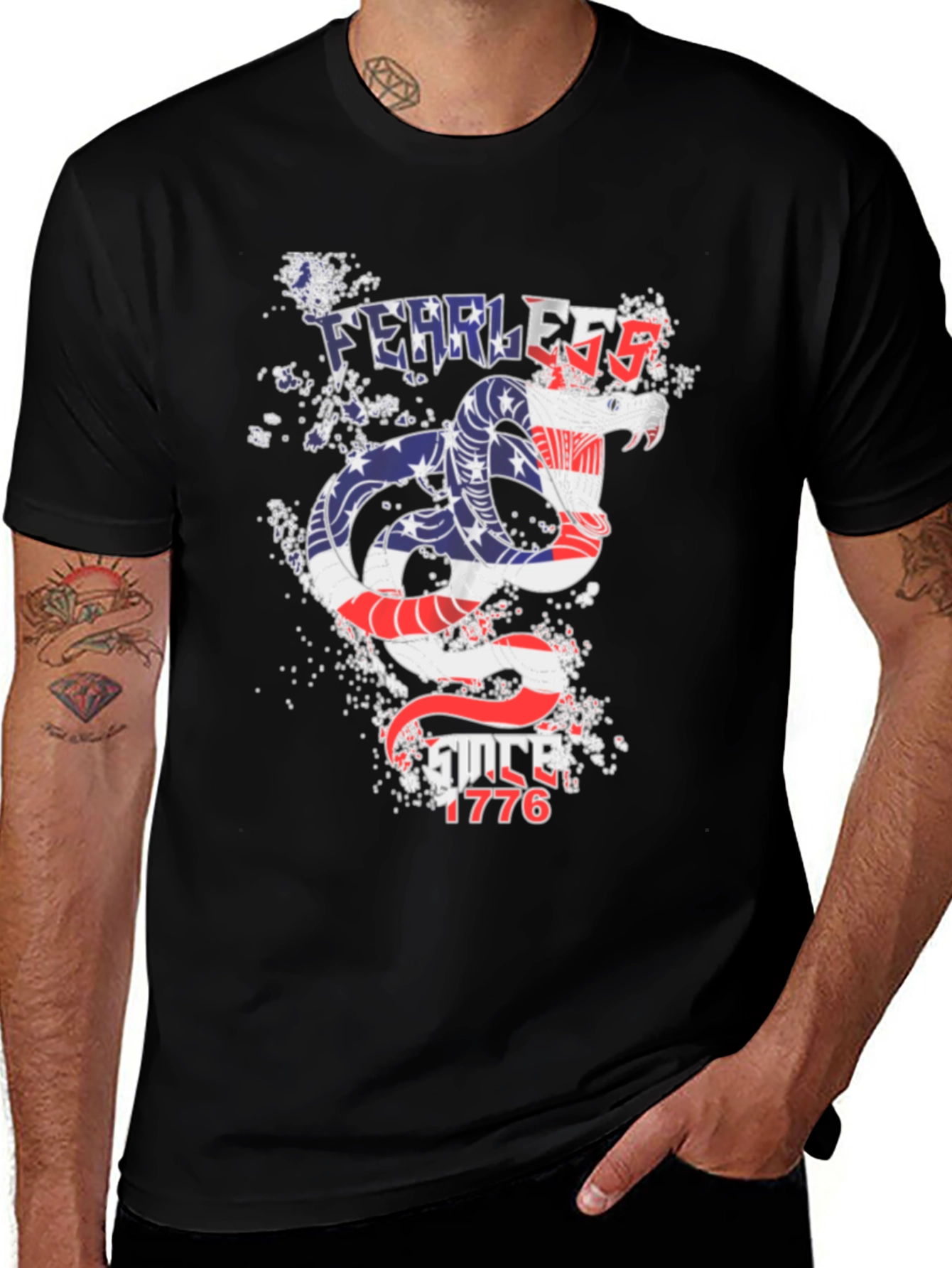 Variant 5 of Fearless Since 1776 Snake Graphic T-Shirt