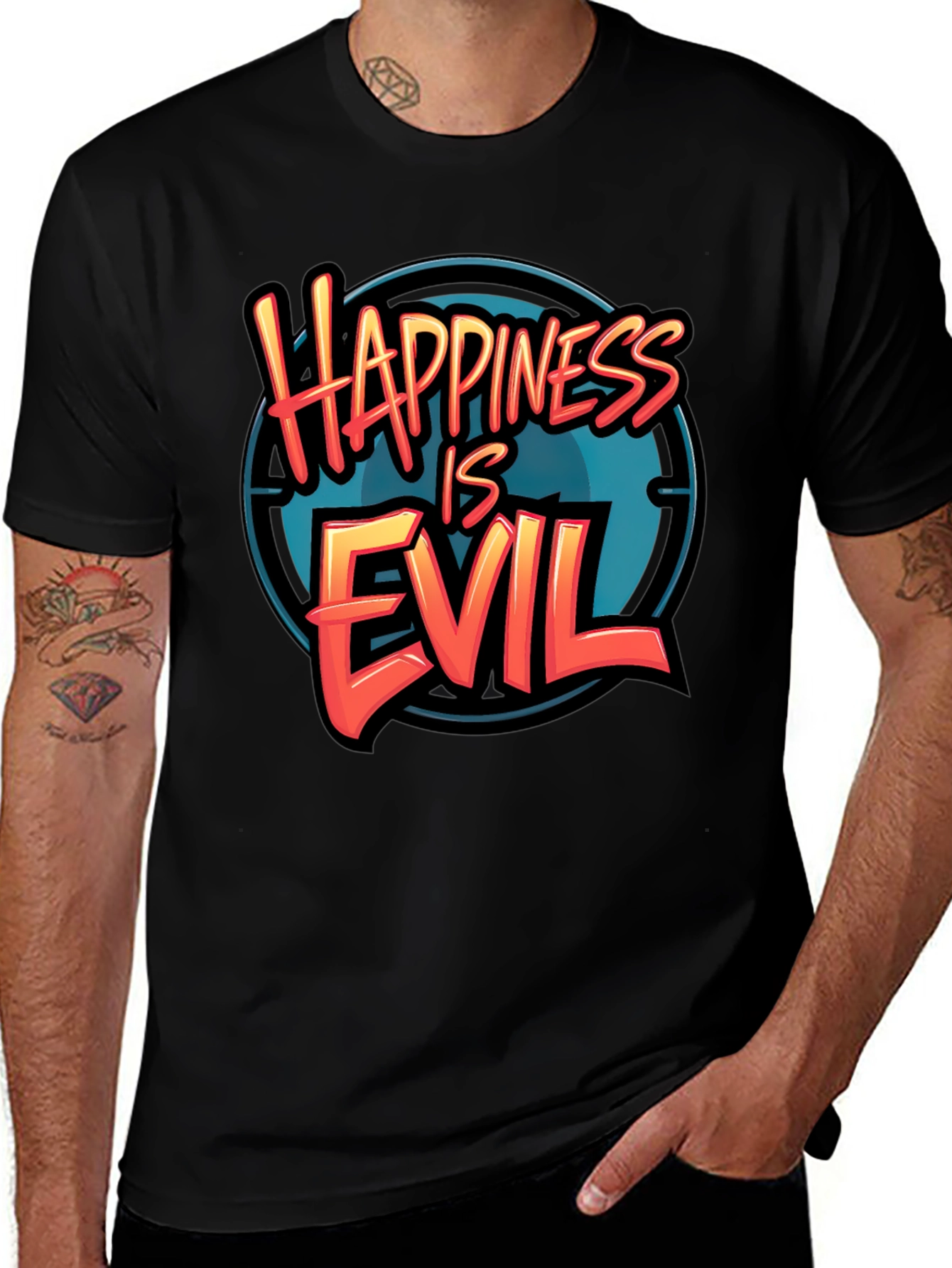 Variant 21 of Happiness is Evil T-Shirt - Graphic Tee