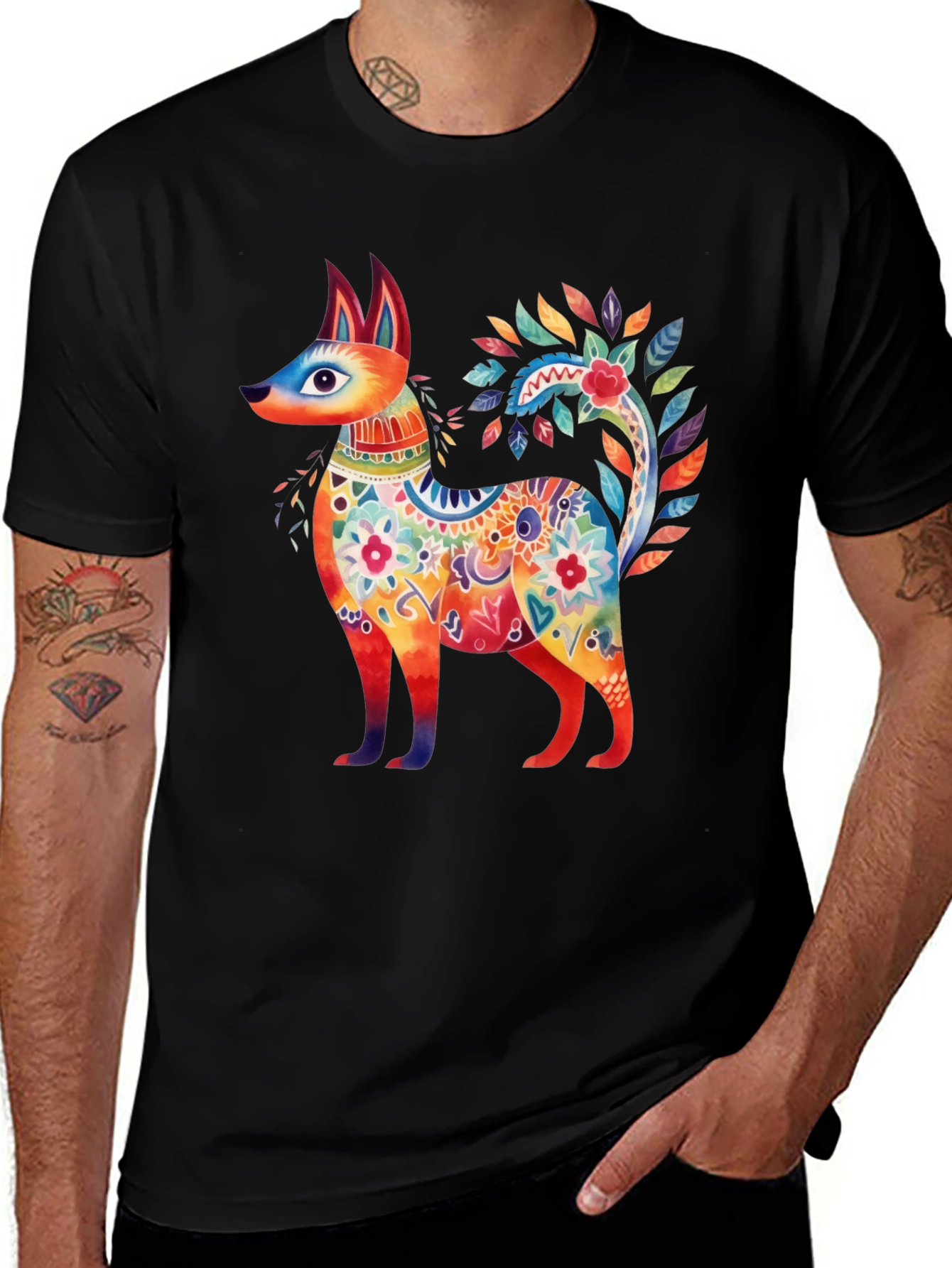 Variant 23 of Colorful Alebrije Dog Graphic Tee