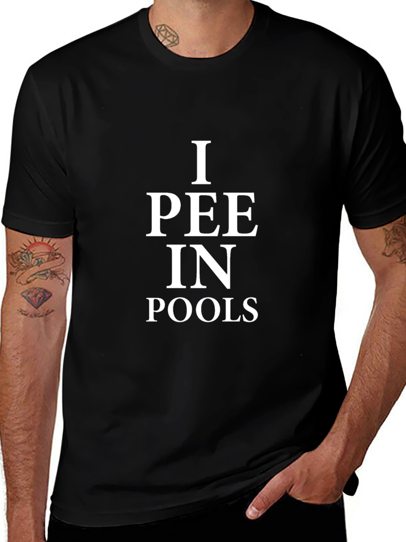 Variant 20 of I Pee In Pools Men's Black T-Shirt