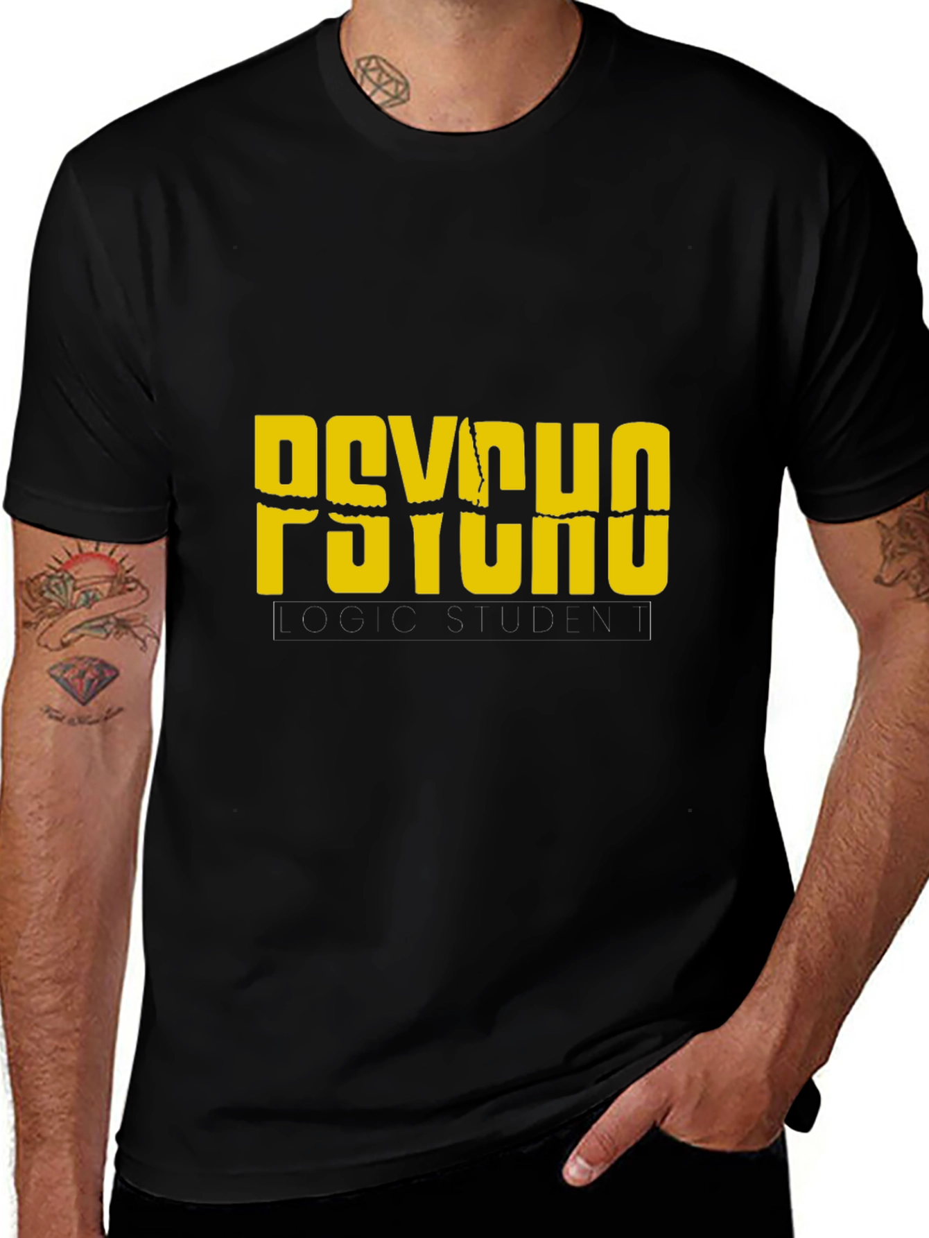 Variant 26 of Psycho Logic Student Black Graphic T-Shirt