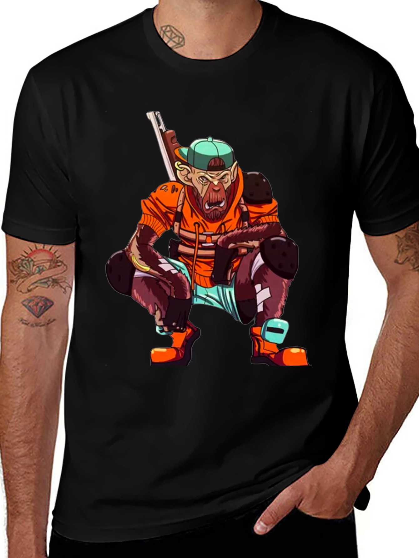 Variant 28 of Monkey Gamer Graphic Tee - Streetwear Style