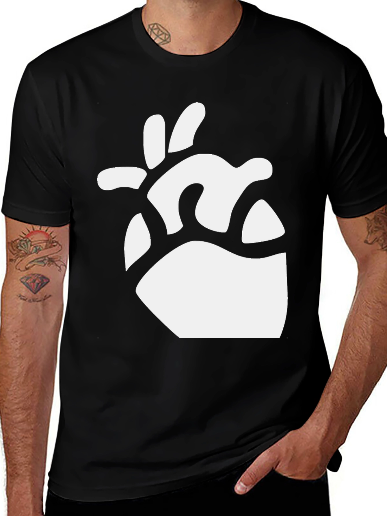 Variant 30 of Heart Graphic Black T-Shirt