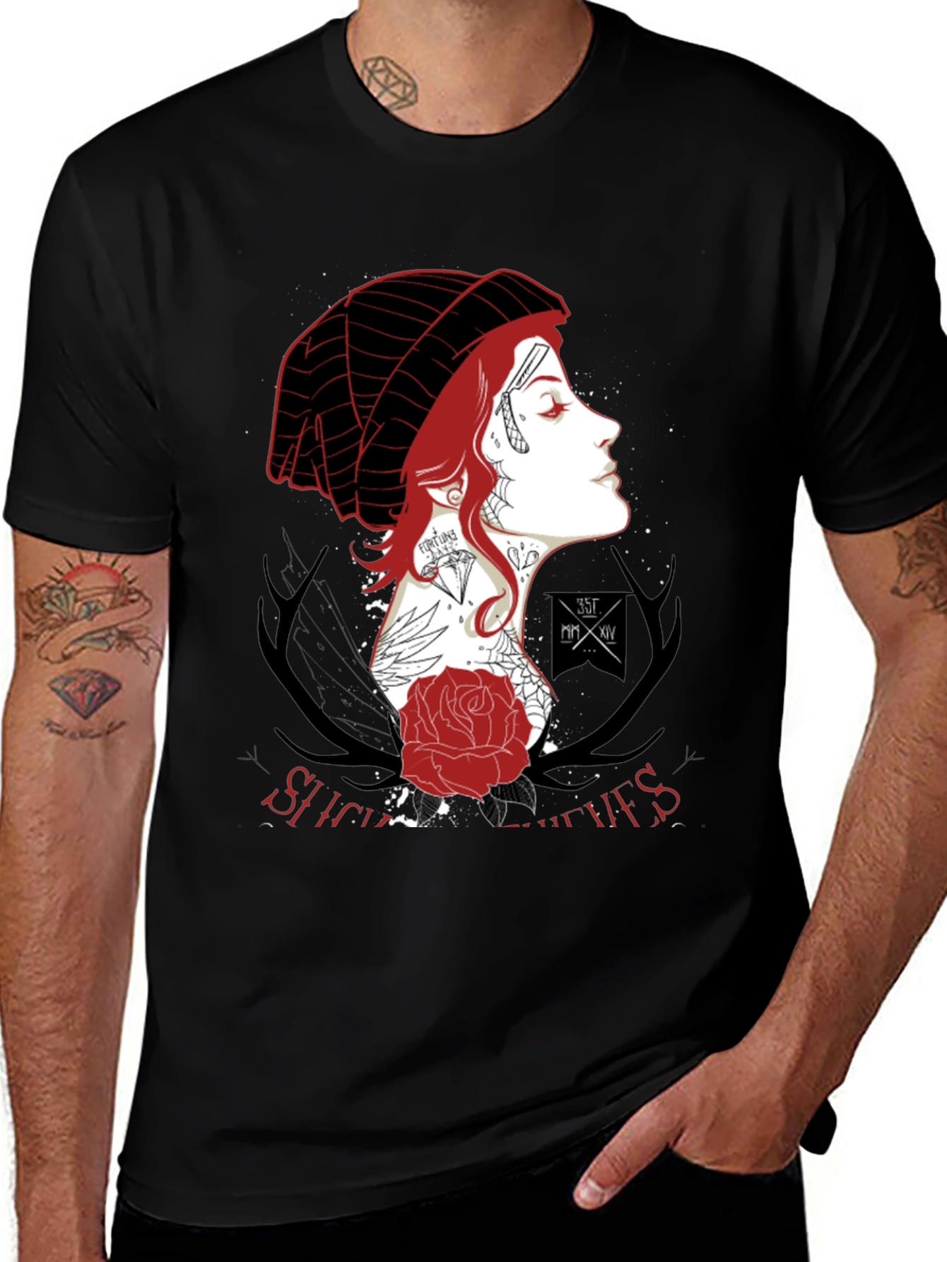 Variant 23 of Edgy Graphic Print Tee - Dark Academia Aesthetic