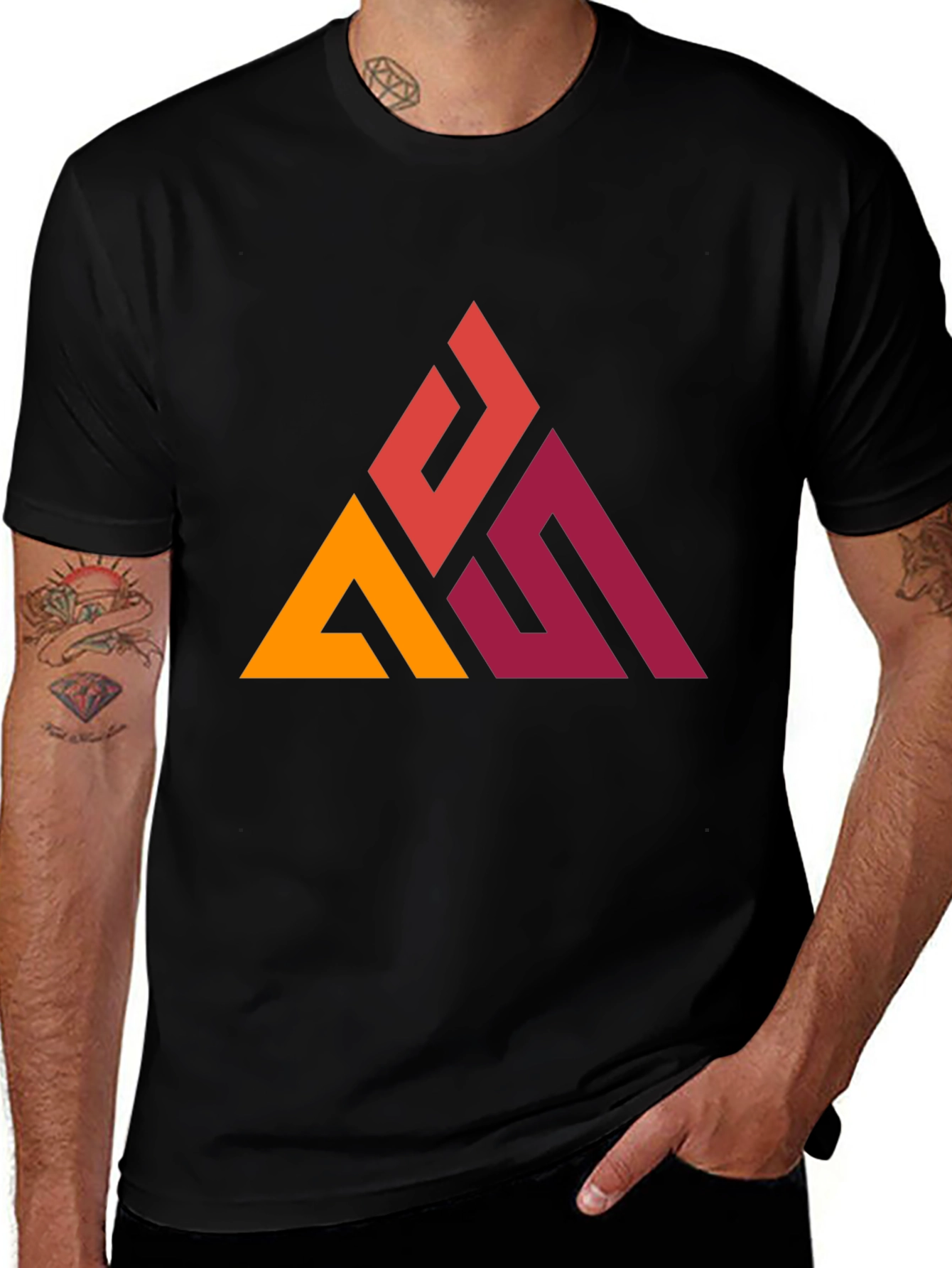 Variant 6 of Geometric Triangle Graphic Tee - Modern Casual Style