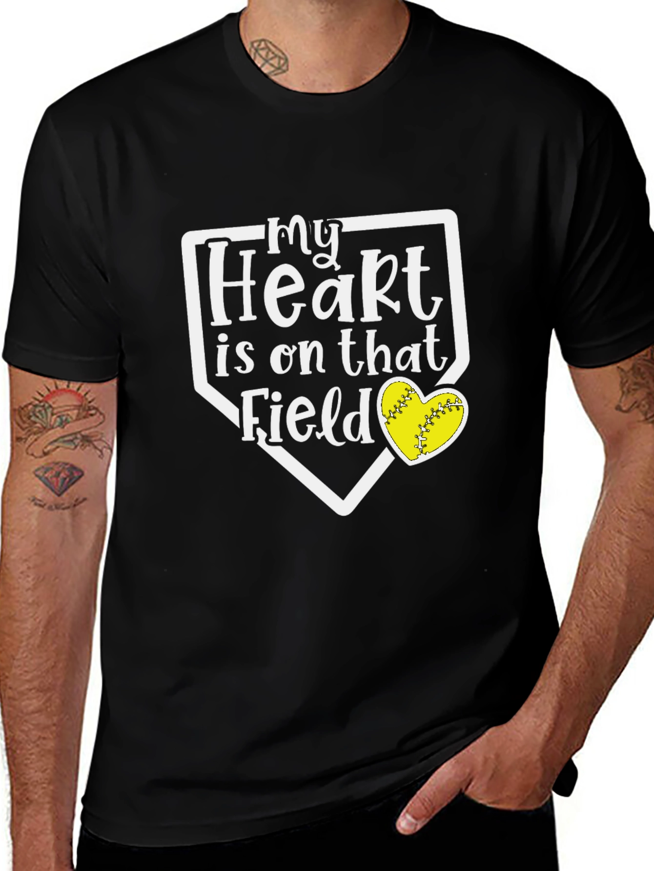 Variant 15 of My Heart Is On That Field Softball T-Shirt