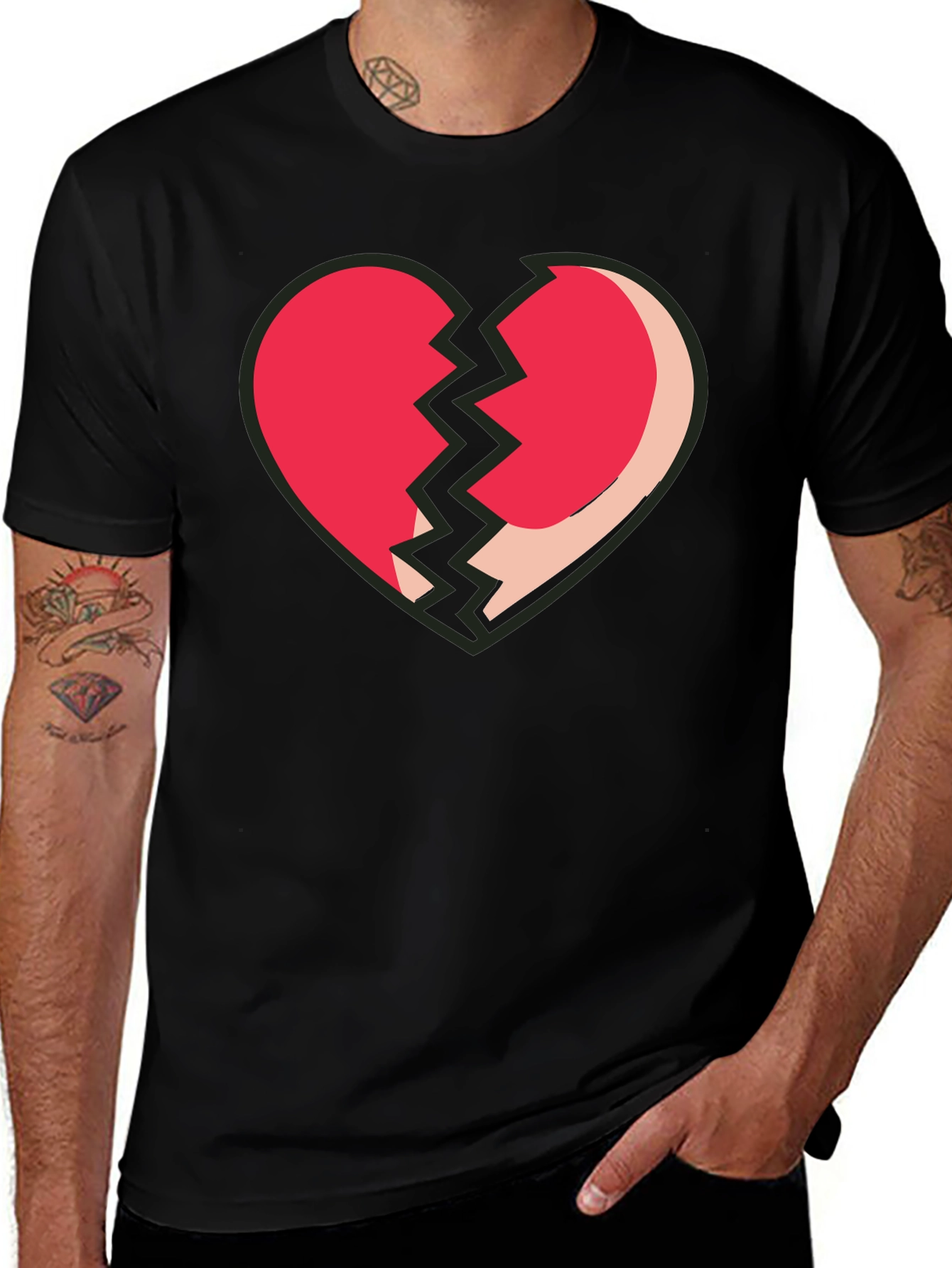 Variant 14 of Broken Heart Graphic T-Shirt - Trendy Casual Wear