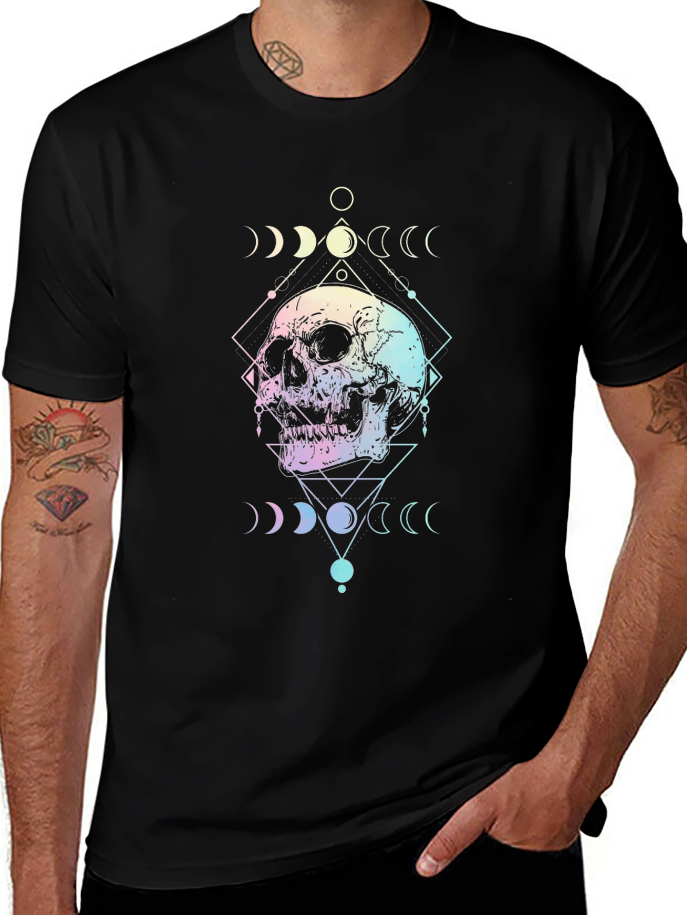 Variant 28 of Mystic Skull Graphic Tee - Unisex Black Cotton T-Shirt