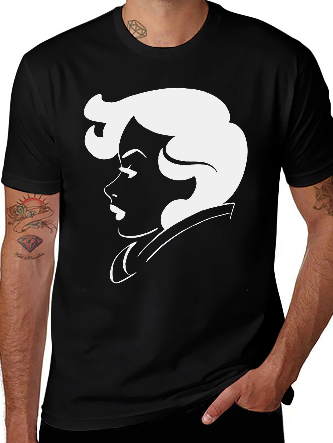 Retro Glam T-Shirt - Vintage Silhouette Tee