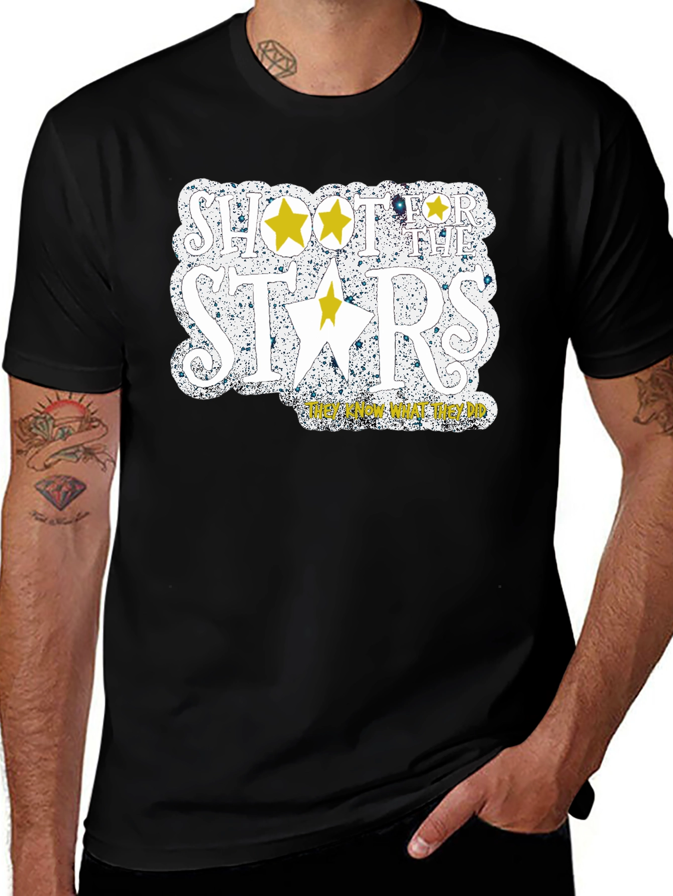 Variant 8 of Shoot for the Stars Black Graphic T-Shirt