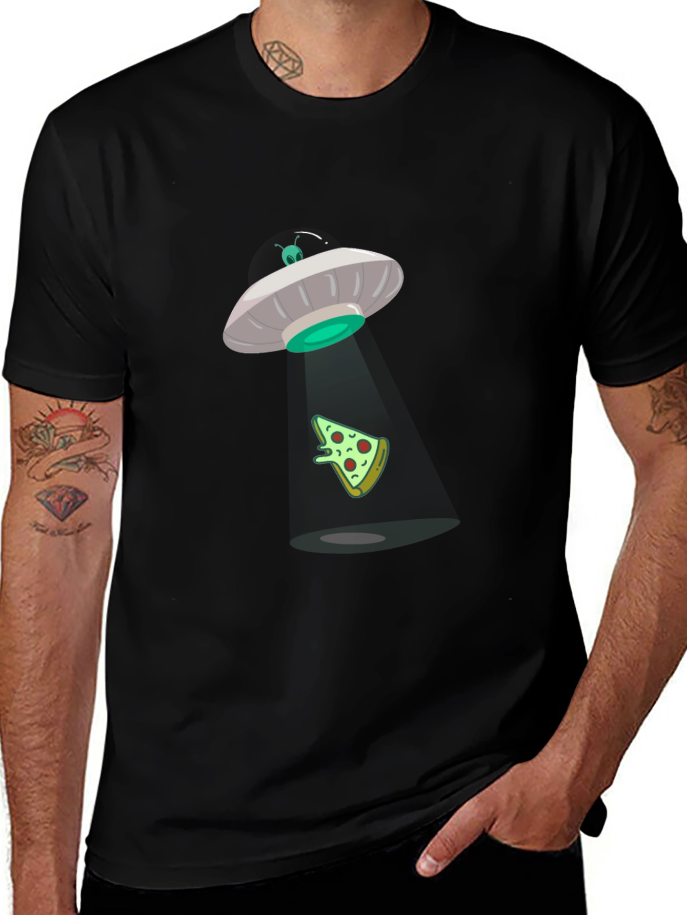 Variant 30 of Alien Pizza Abduction T-Shirt
