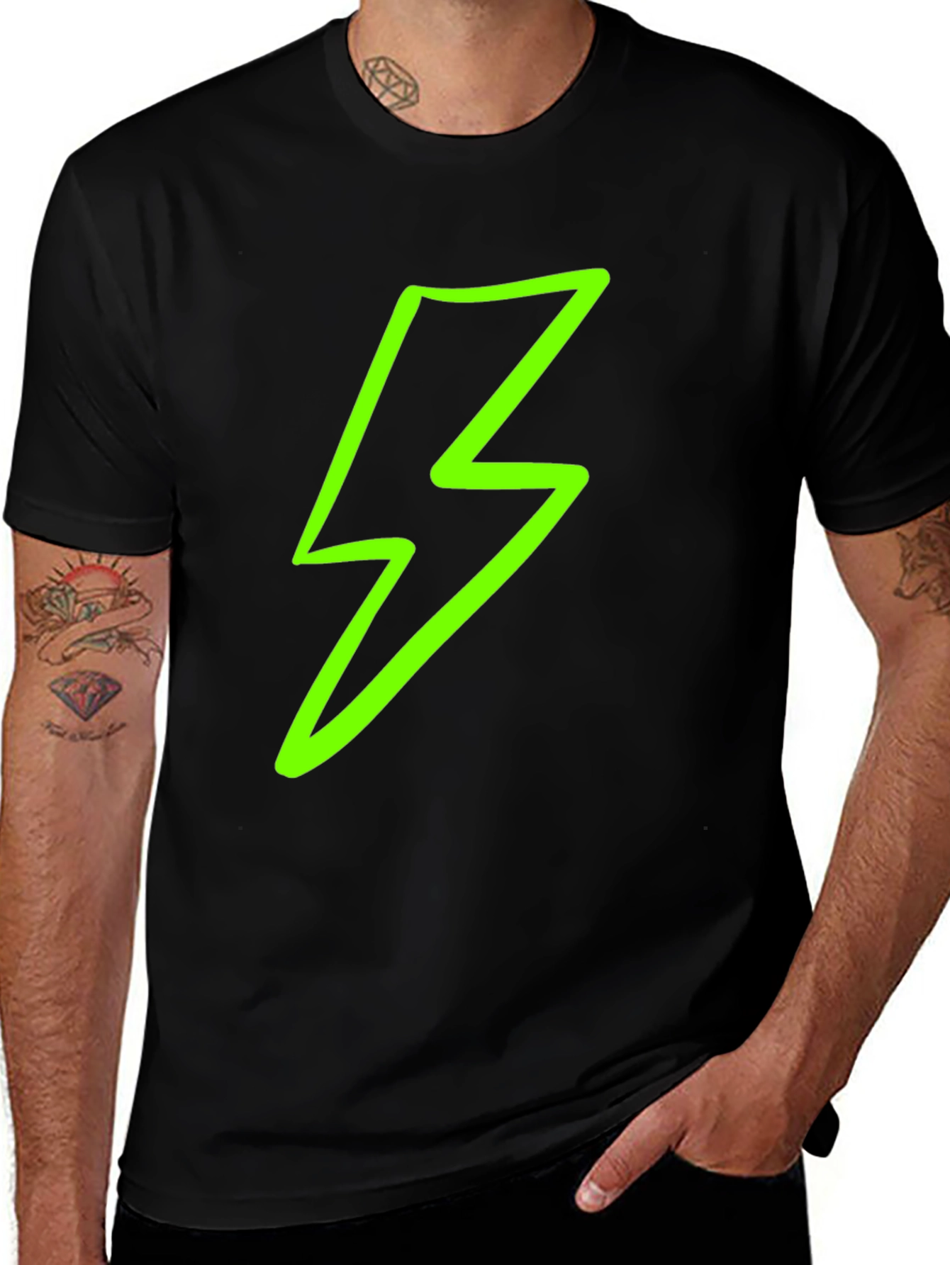 Variant 17 of Lightning Bolt Graphic Tee - Black