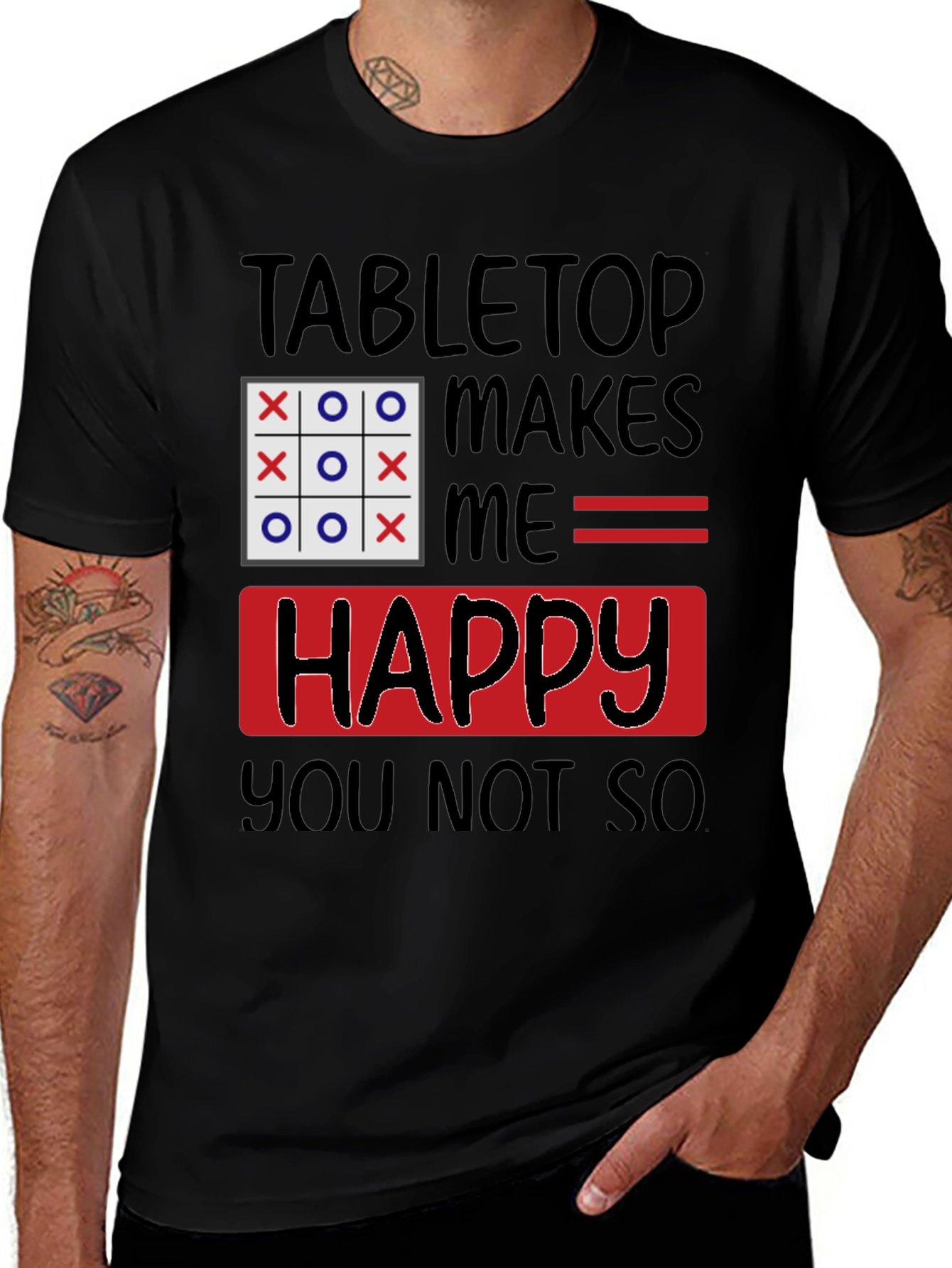 Variant 11 of Tabletop Makes Me Happy Graphic Tee - Board Game Lover Shirt