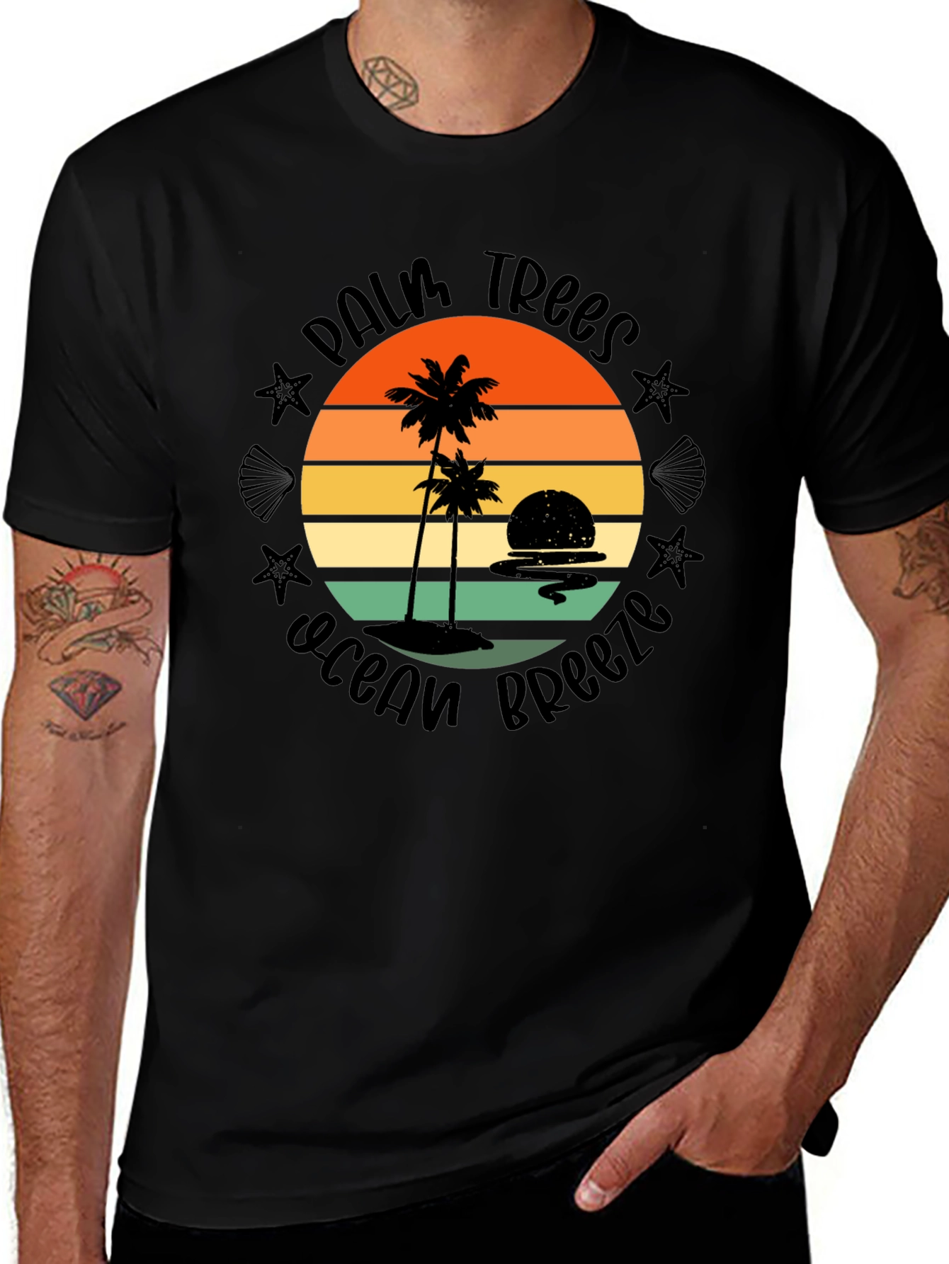 Variant 21 of Palm Trees Ocean Breeze Graphic Tee - Unisex