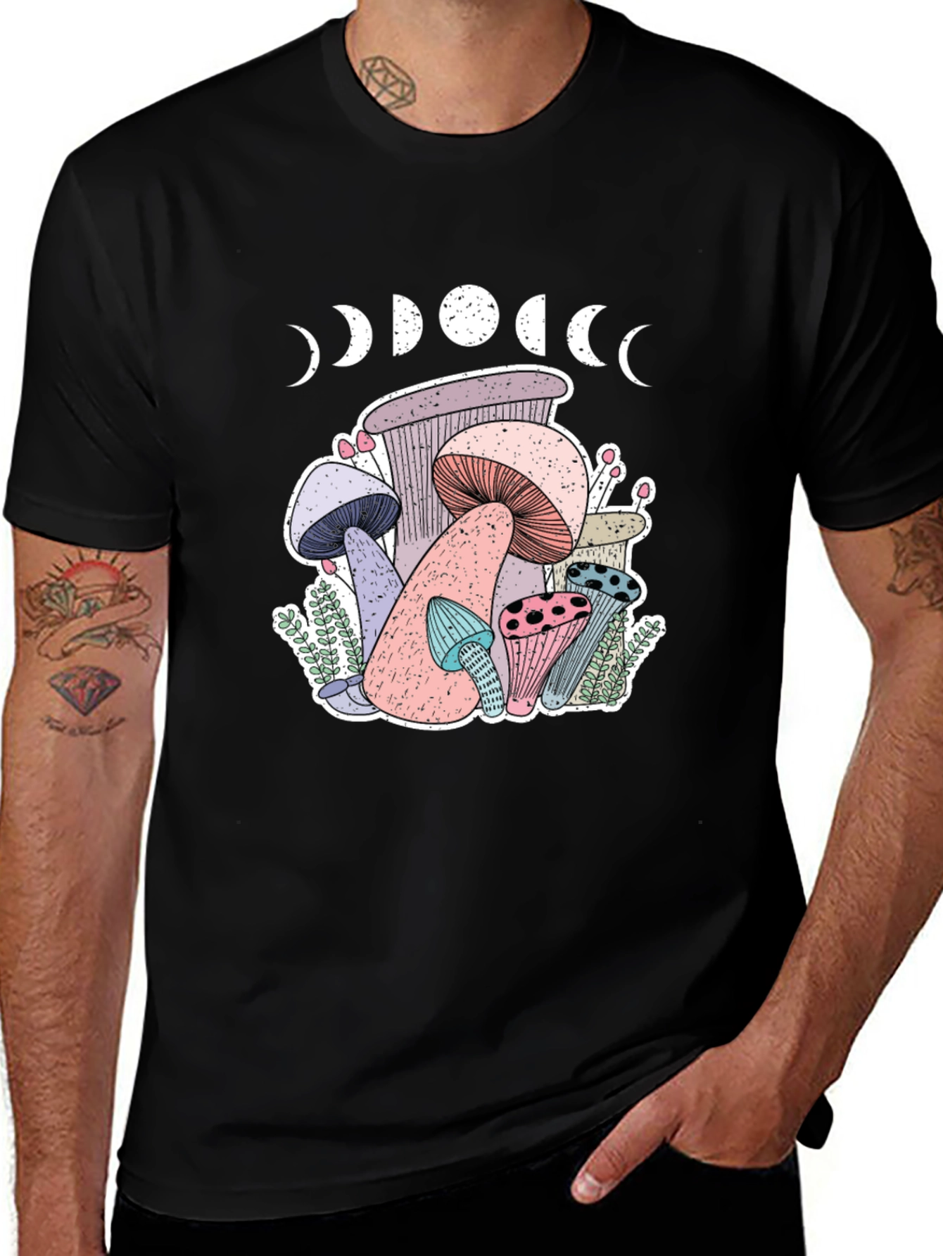 Variant 19 of Mushroom Moon Phase Graphic T-Shirt