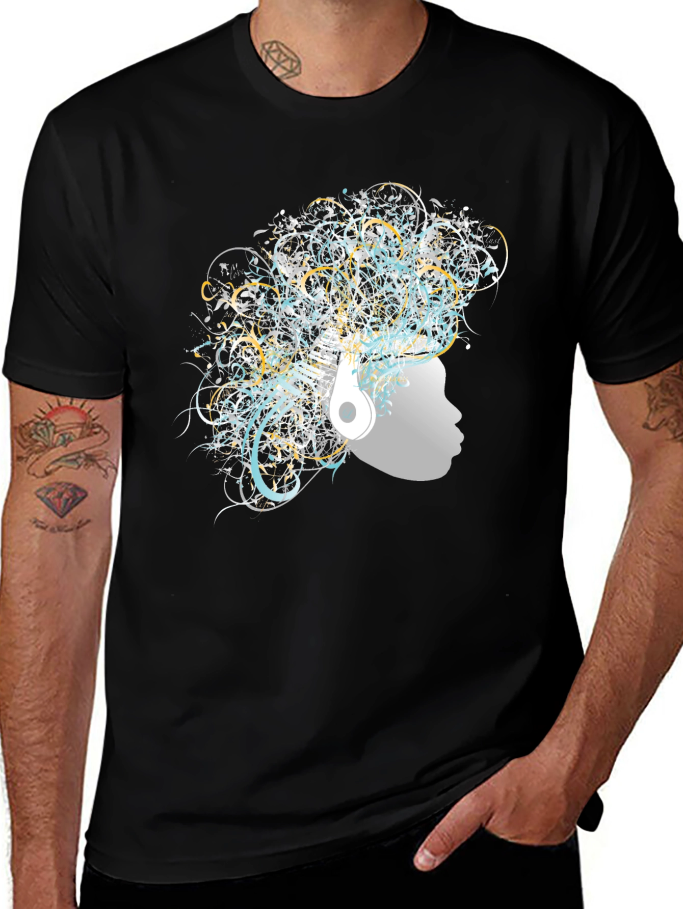 Variant 4 of Abstract Art Afro Tee