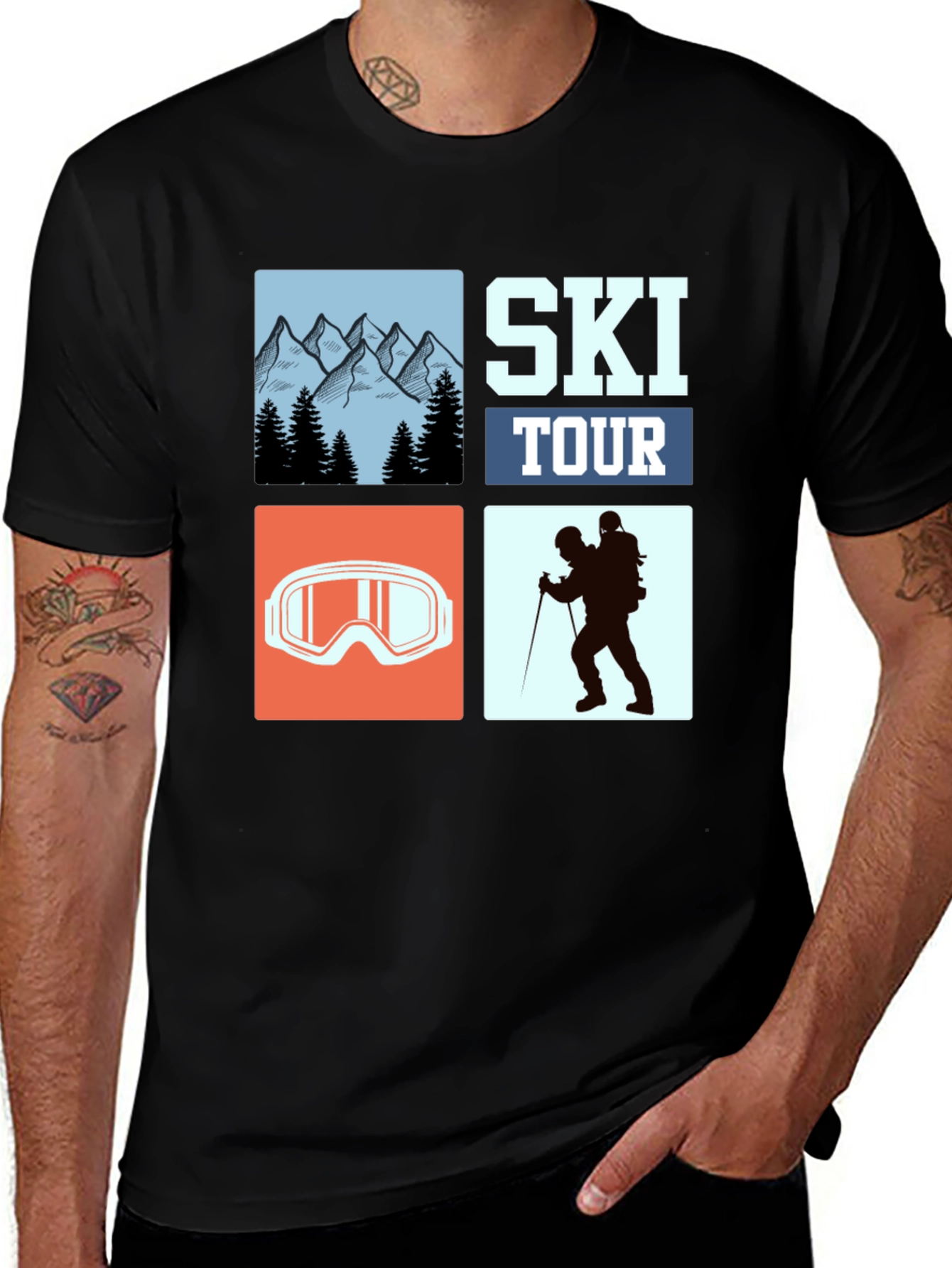 Variant 27 of Ski Tour Graphic Tee - Adventure Ready!