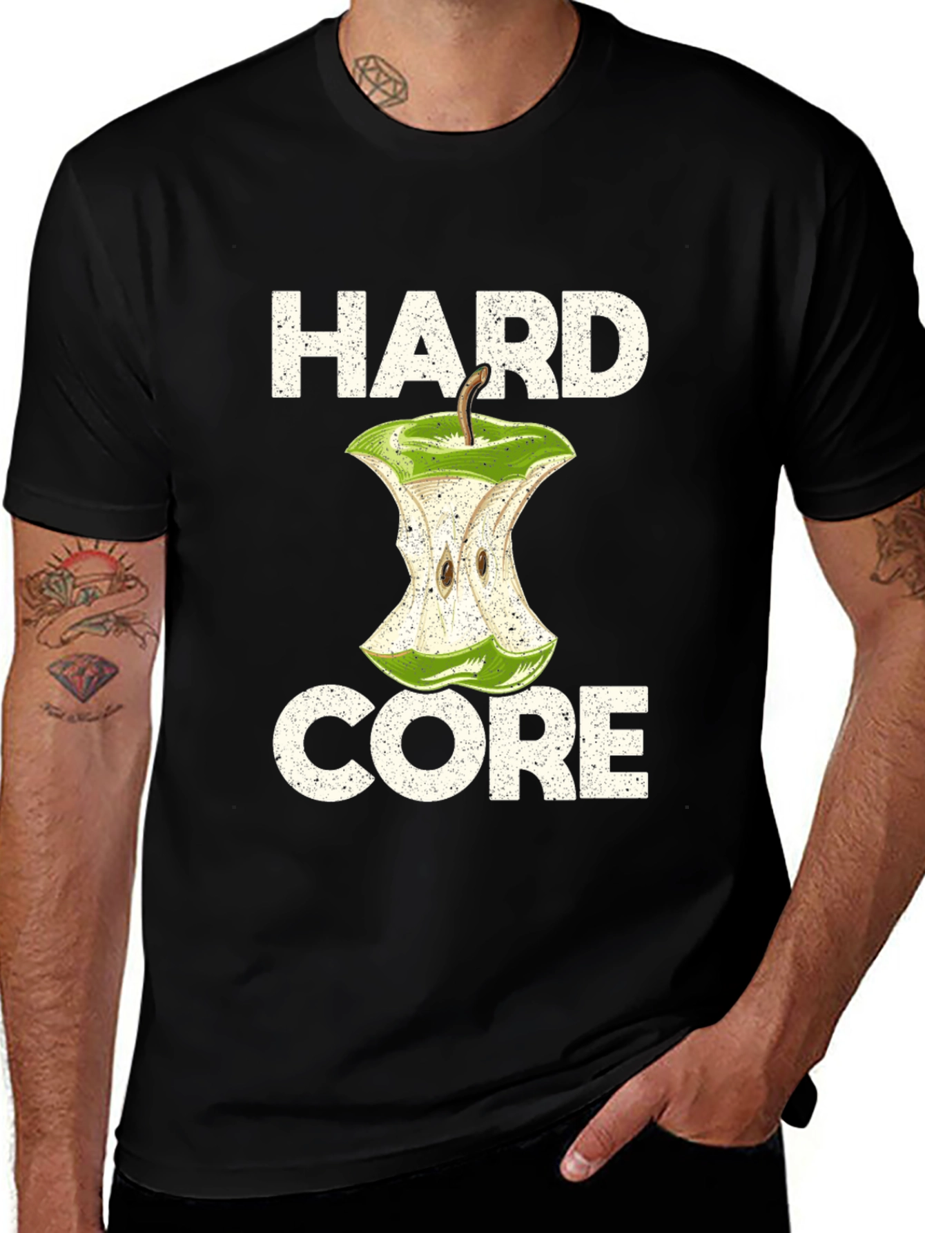 Variant 17 of Hard Core Apple T-Shirt - Funny Graphic Tee