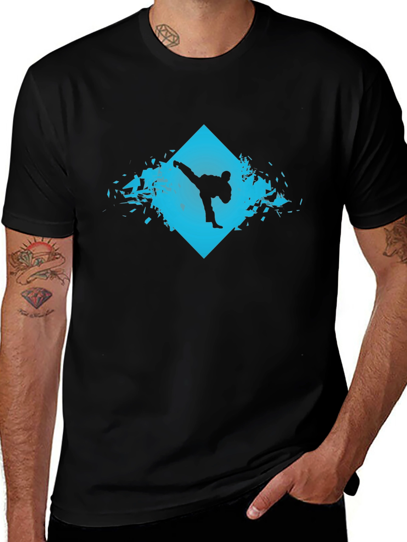 Karate Kick Graphic Tee - Black