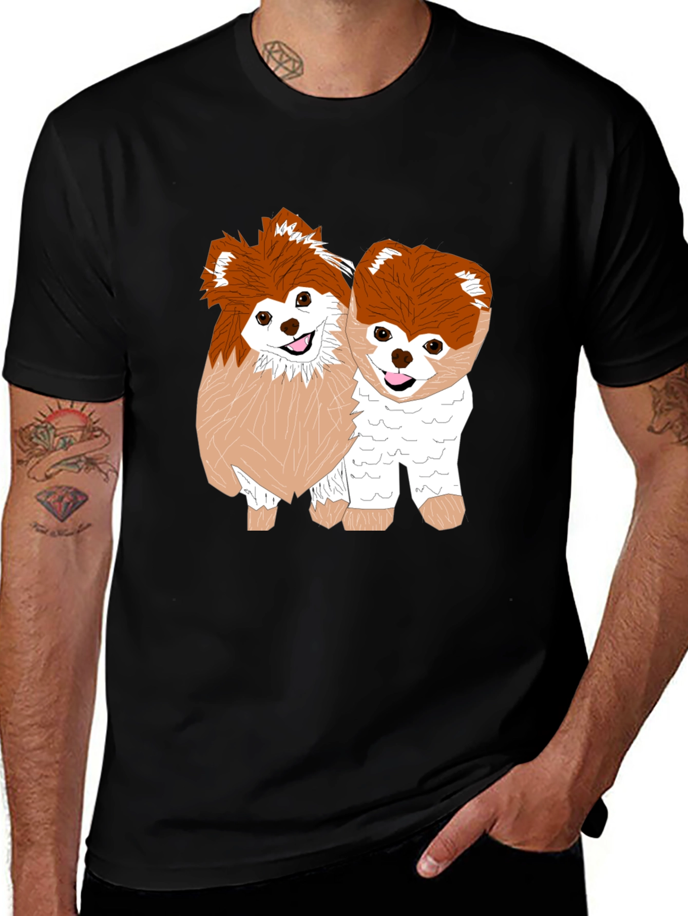 Variant 15 of Dog Breed Graphic Print Black T-Shirt