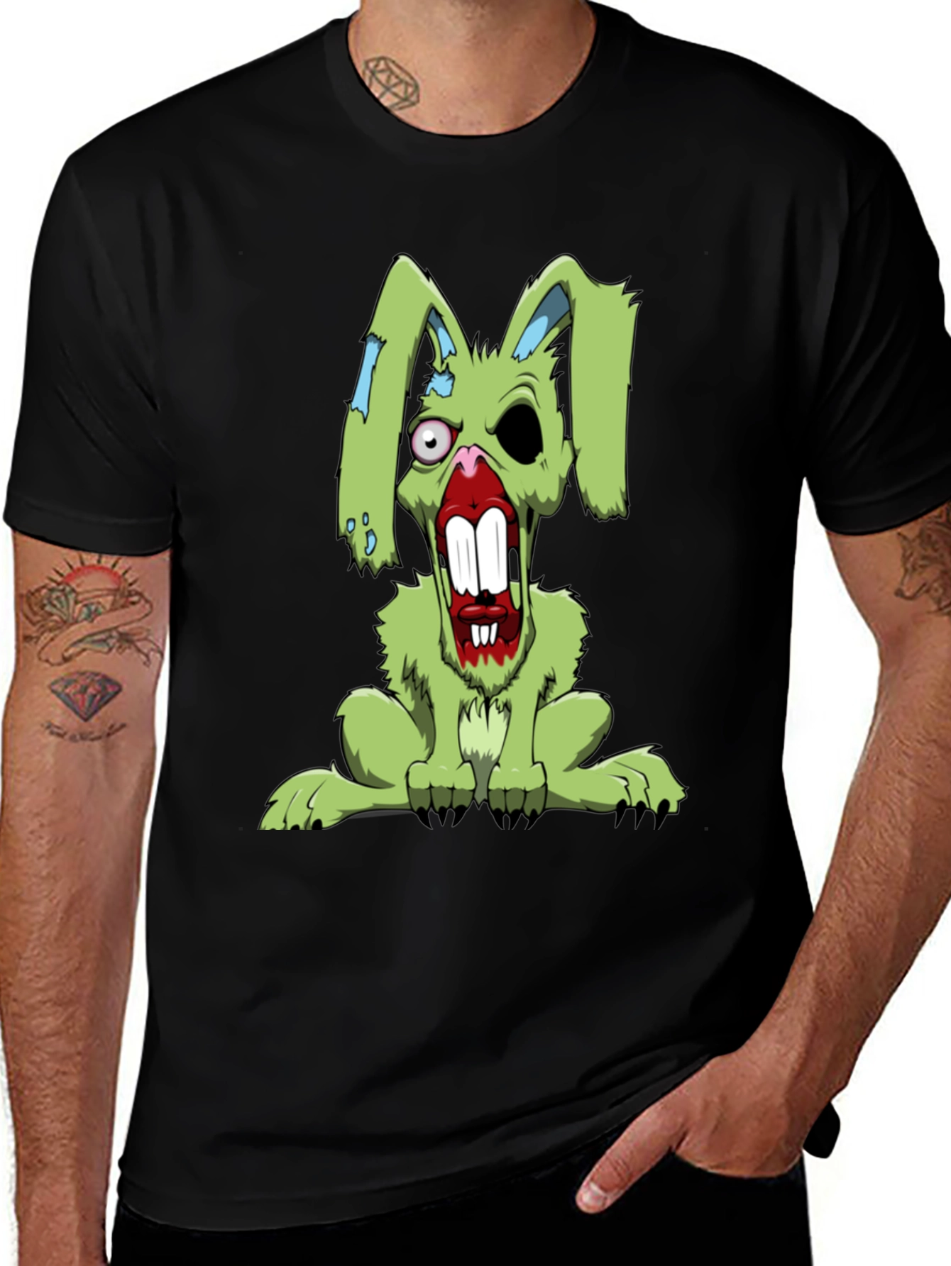 Zombie Rabbit T-Shirt - Scary Bunny Graphic Tee