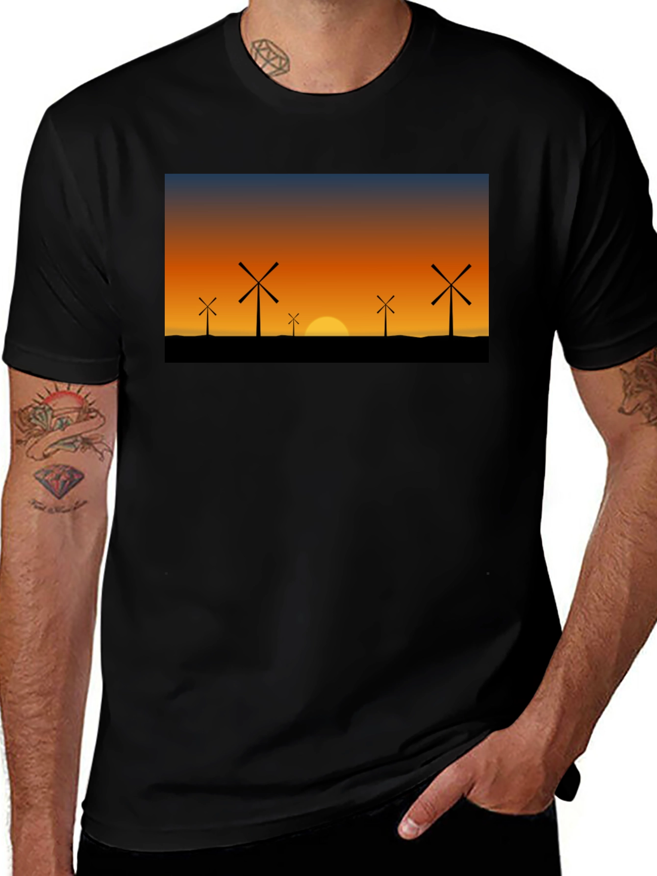 Variant 15 of Windmill Sunset Graphic Tee