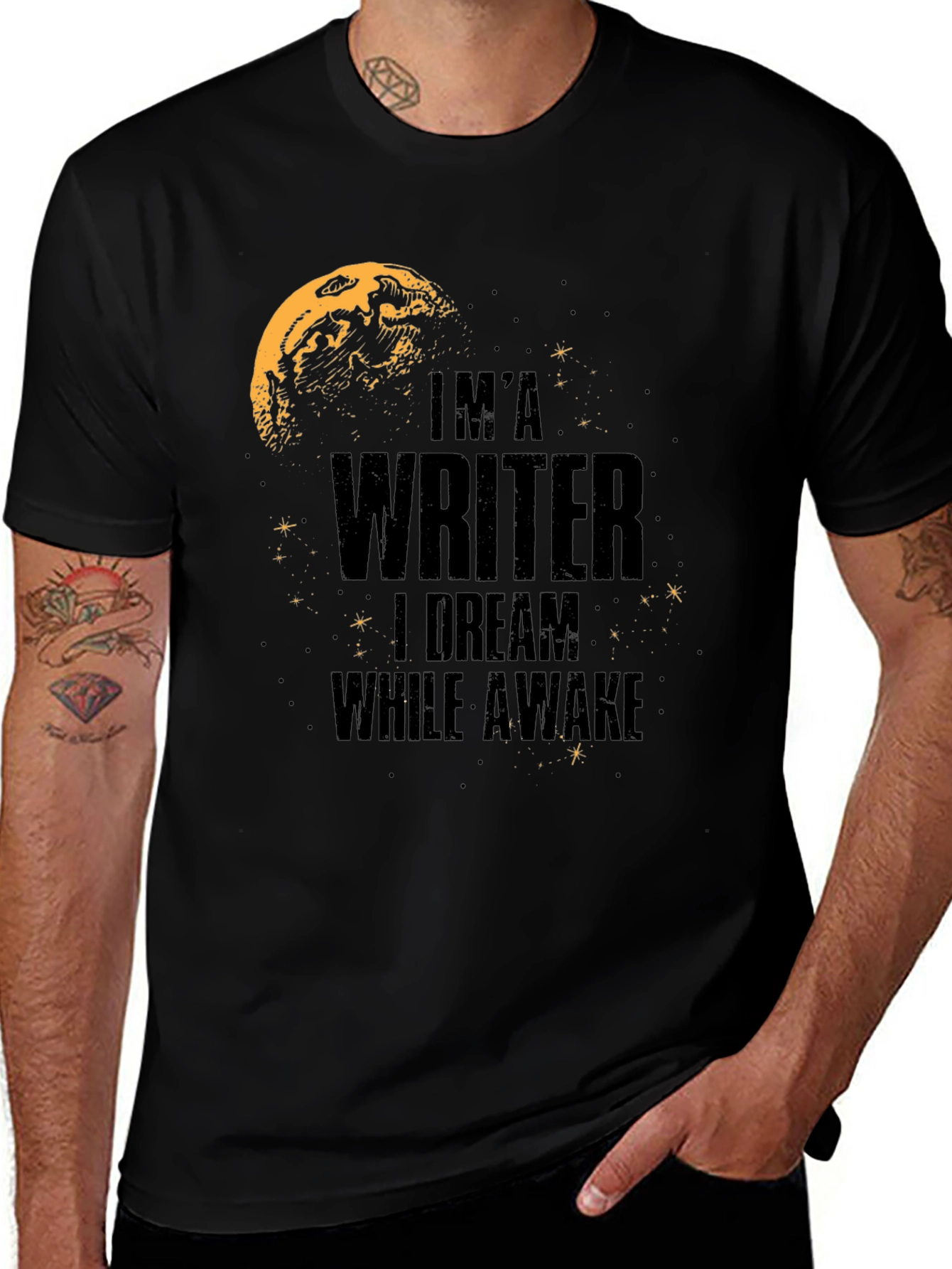 Variant 12 of I'm A Writer Dream While Awake Black Tee