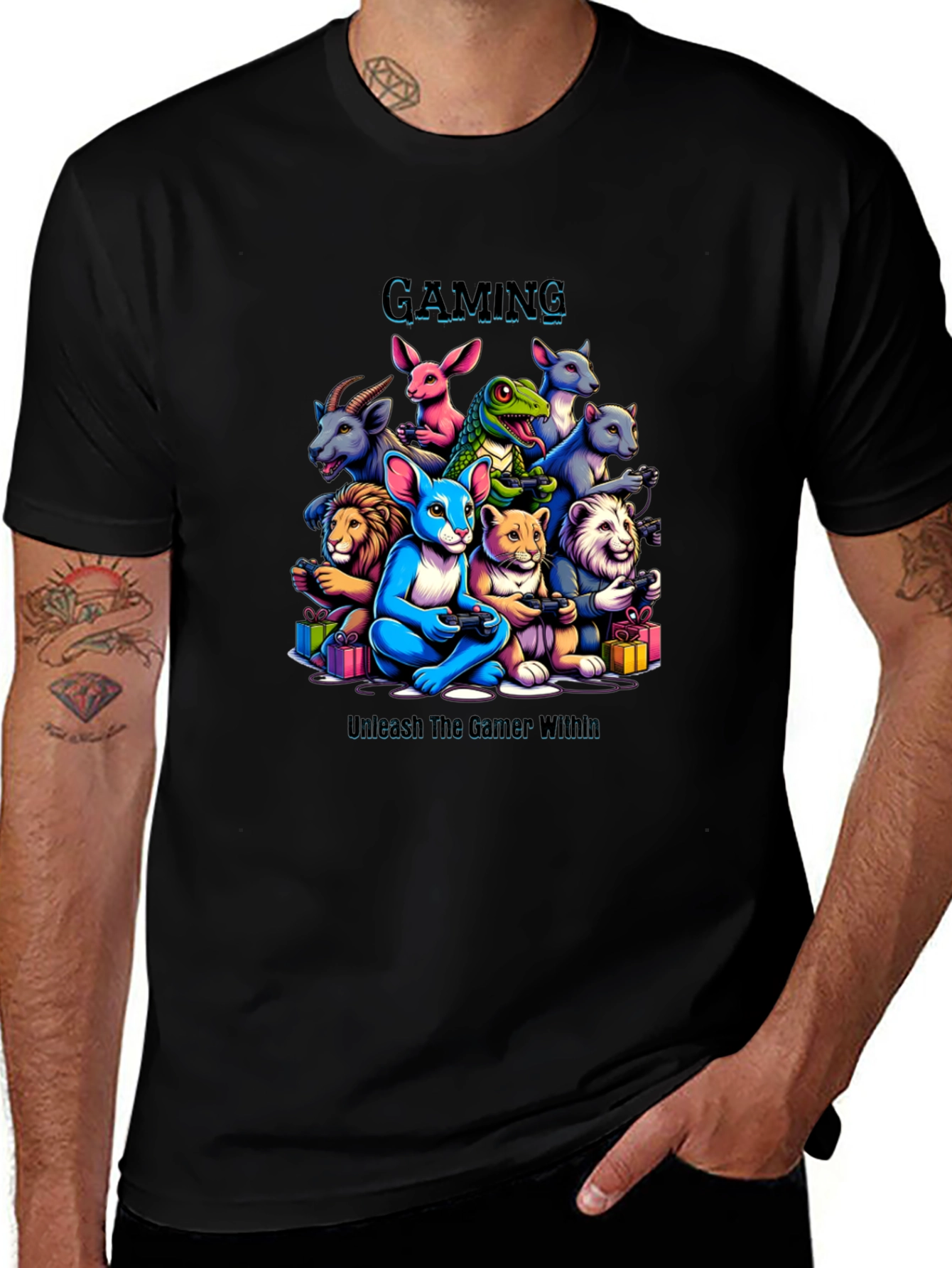 Variant 26 of Gaming Animals T-Shirt Unleash The Gamer Within
