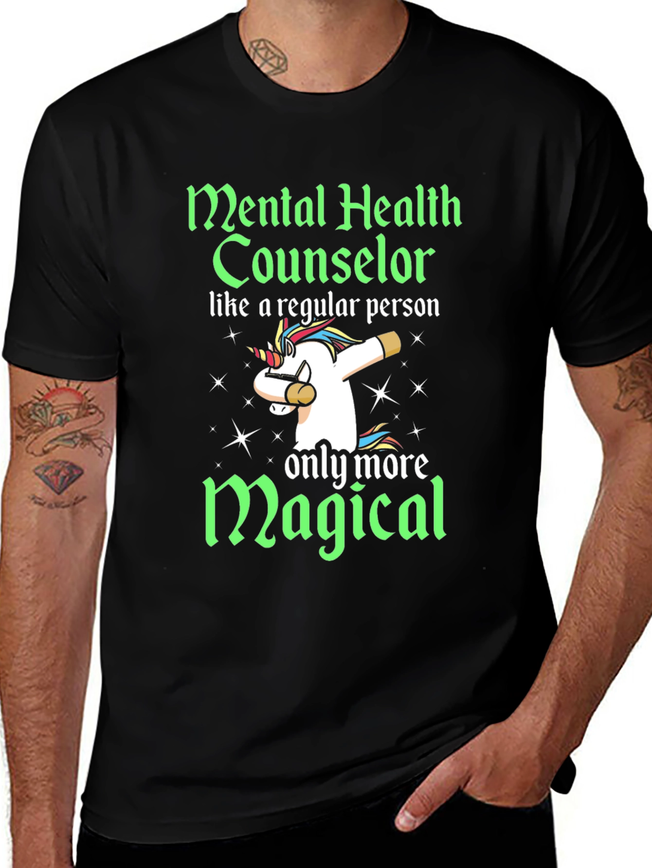 Variant 13 of Mental Health Counselor Unicorn Graphic T-Shirt