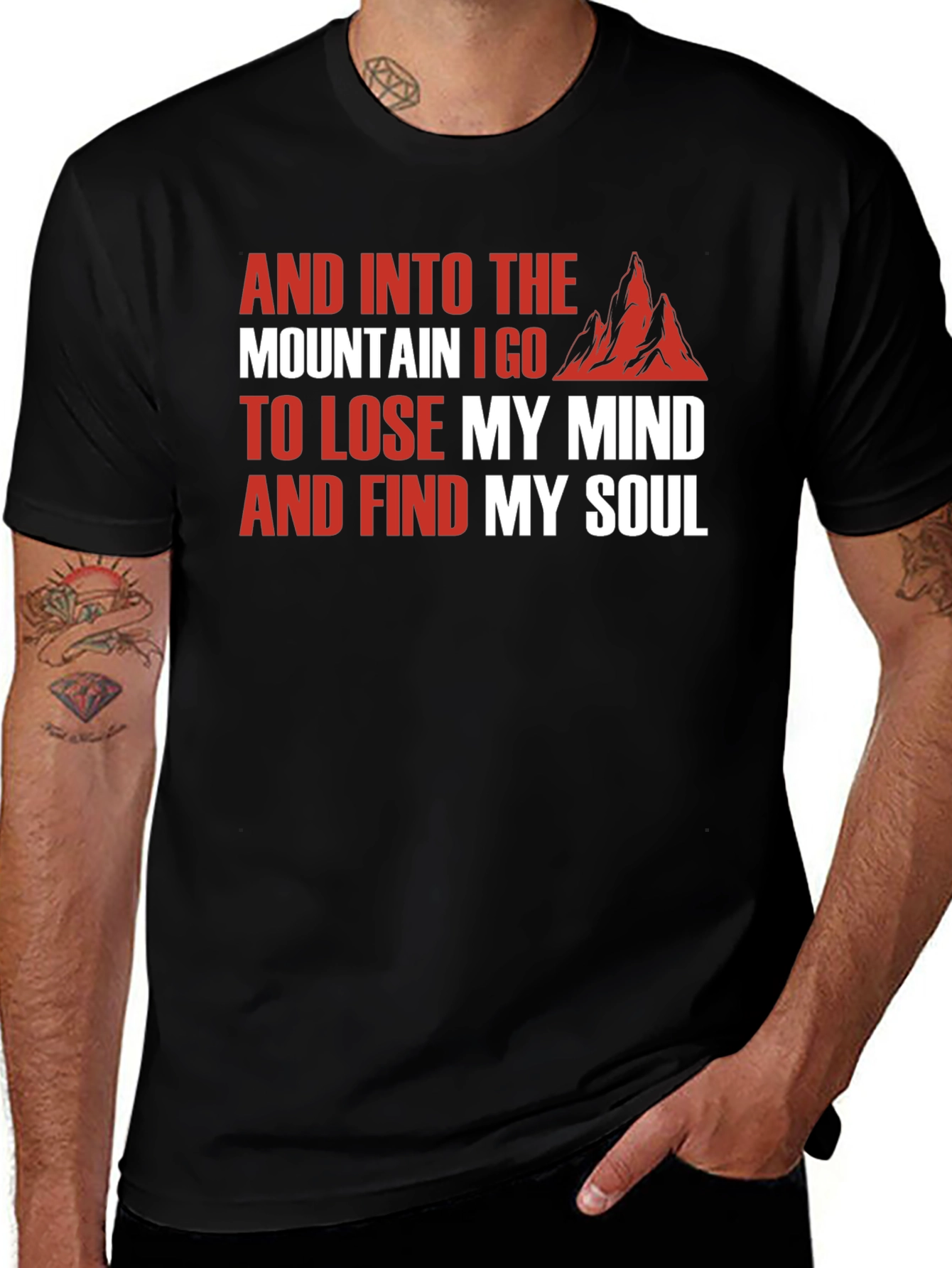Variant 26 of Mountain Soul Black T-Shirt - Nature Lover Tee