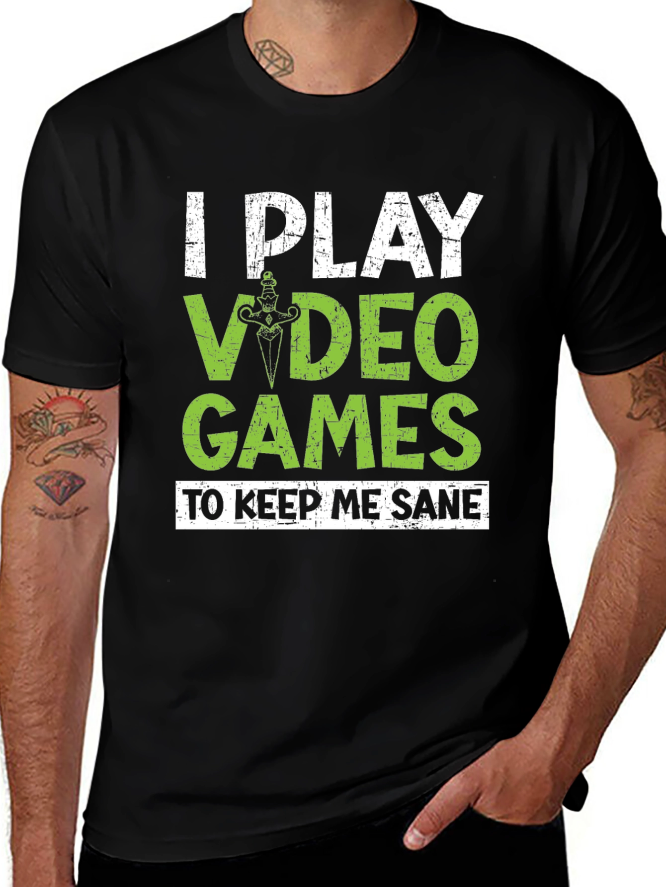 Variant 4 of Gamer T-Shirt - I Play Video Games To Keep Me Sane Tee