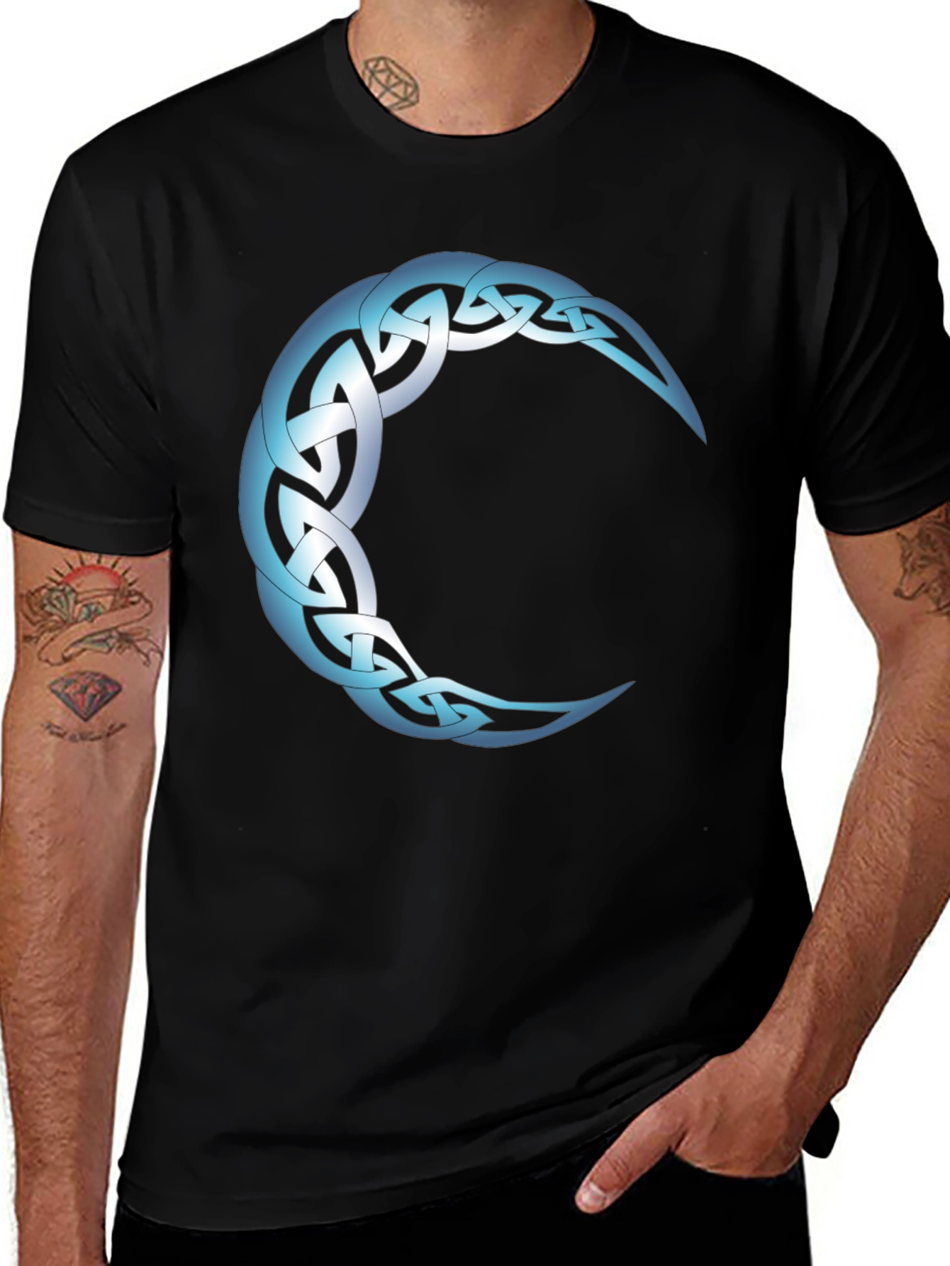 Celtic Moon Knot T-Shirt - Black
