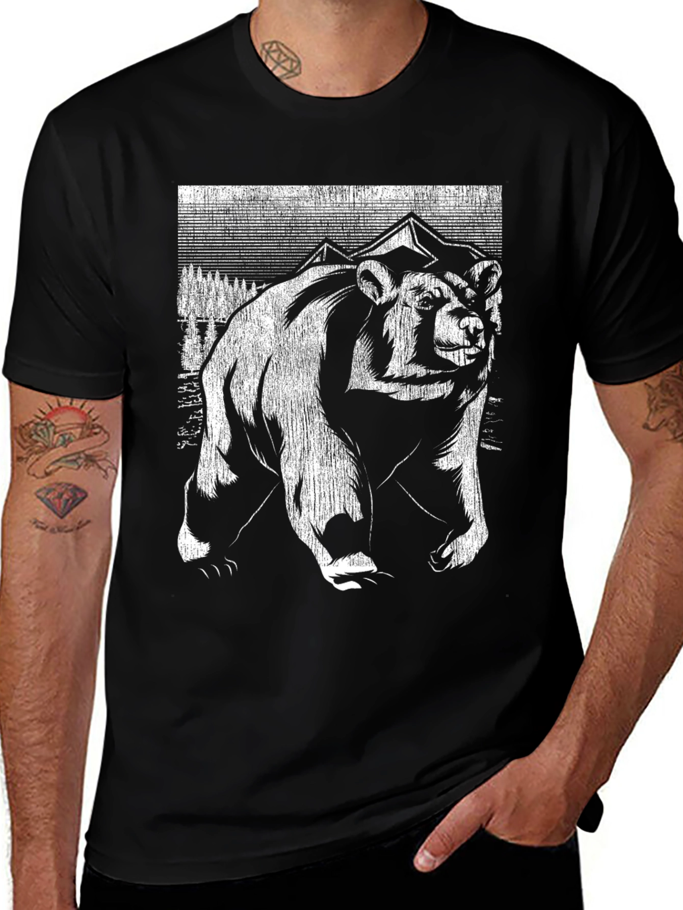 Variant 10 of Bear Mountain Graphic Tee - Black