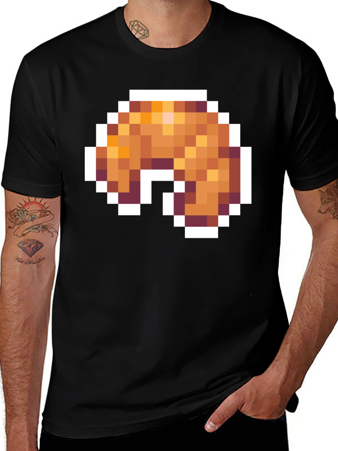 Pixel Croissant T-Shirt - Gamer Food Tee