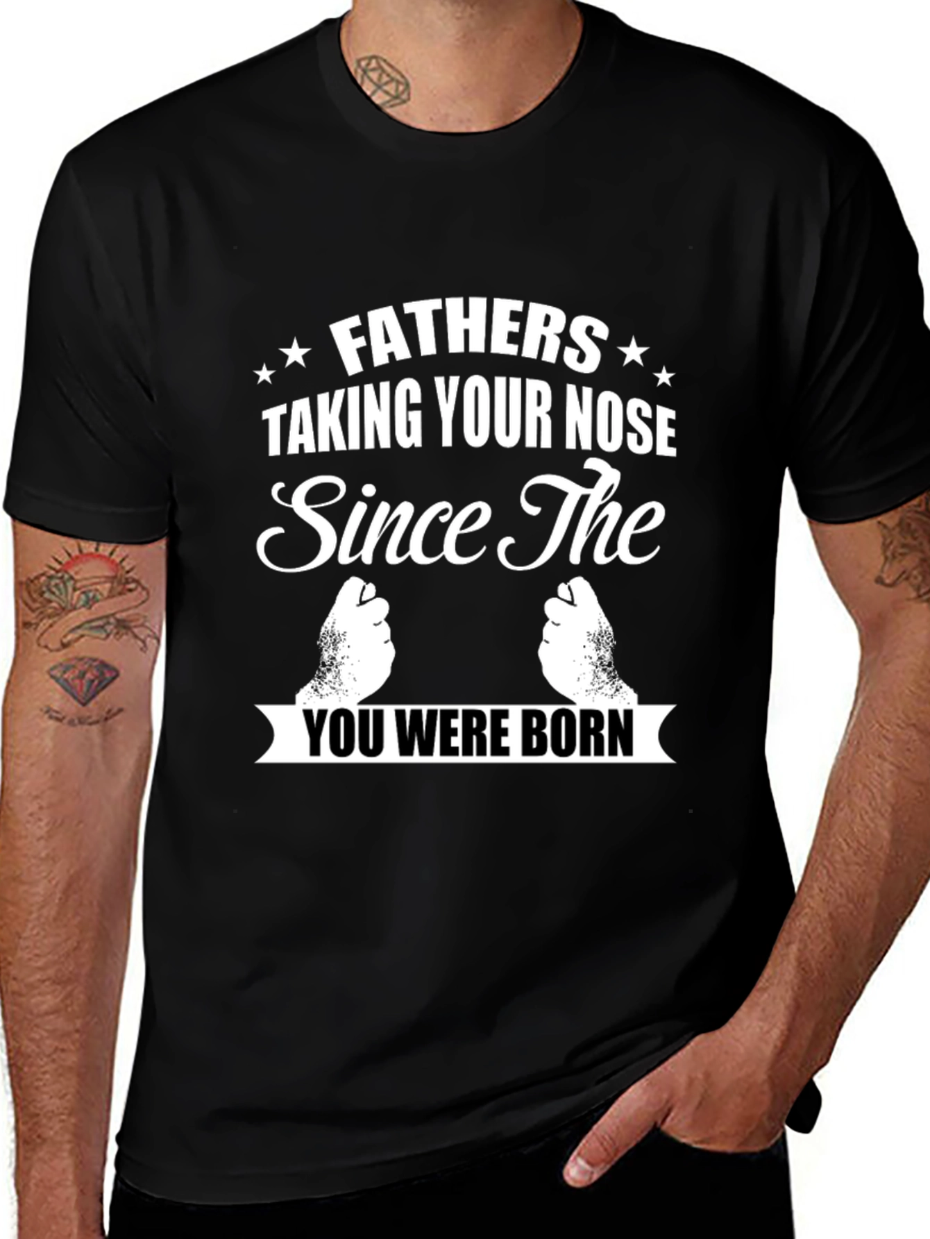 Variant 2 of Fathers Taking Your Nose Graphic Tee - Funny Dad Joke T-Shirt