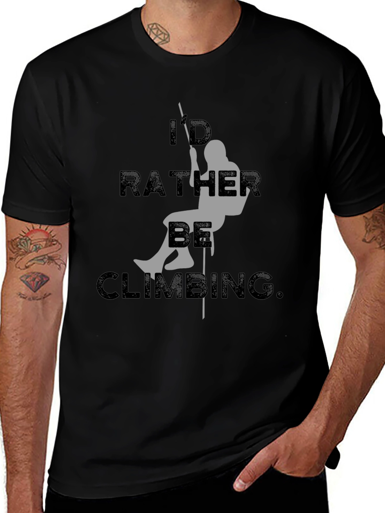 I'd Rather Be Climbing Black T-Shirt