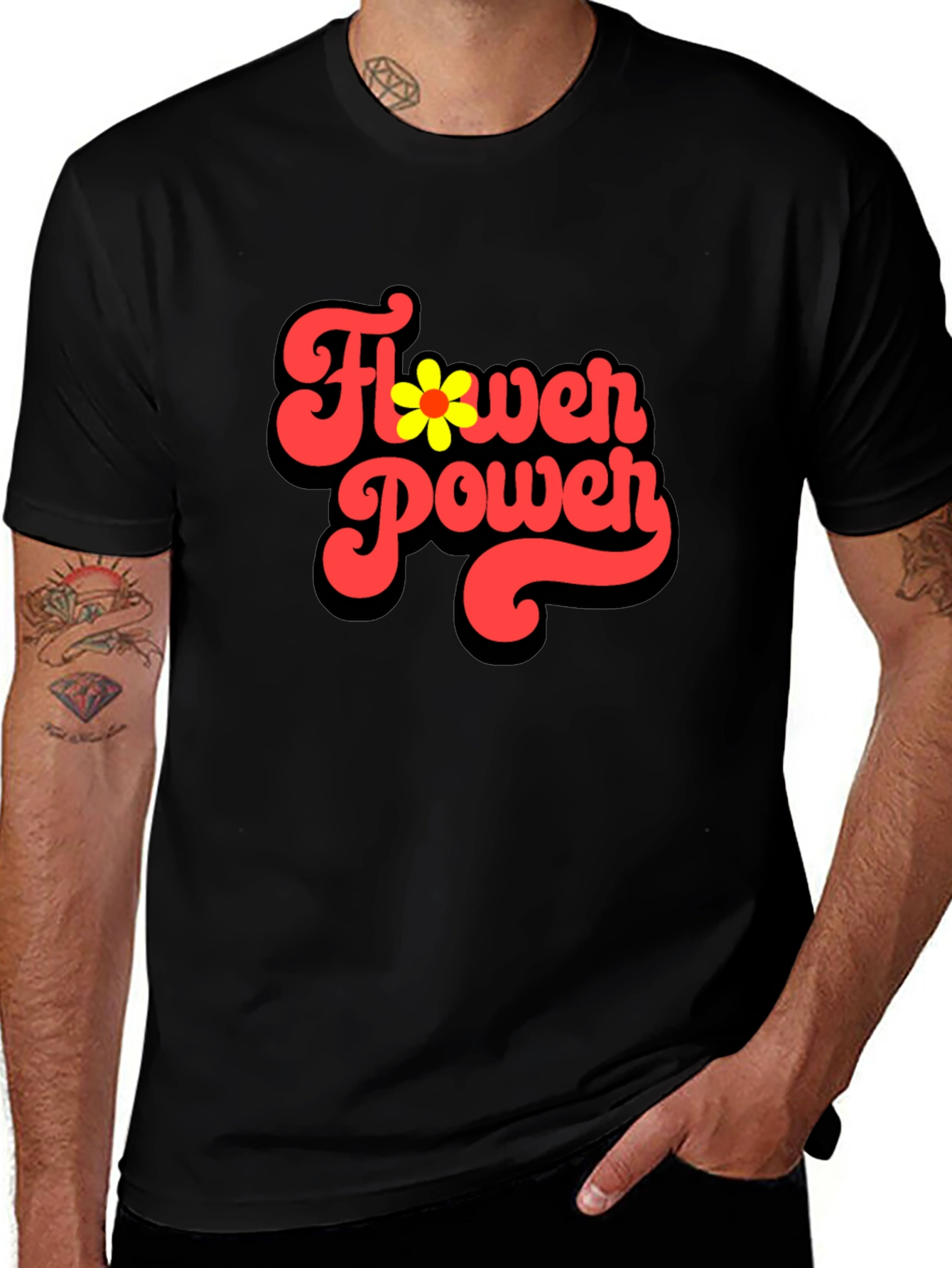 Flower Power Graphic Tee - Retro Style