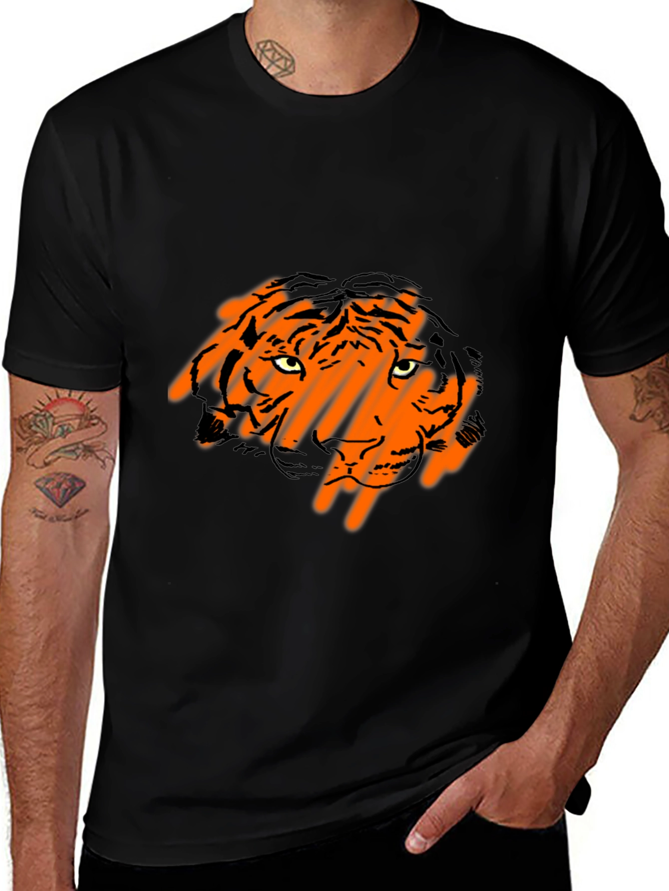 Variant 29 of Tiger Graphic Black T-Shirt