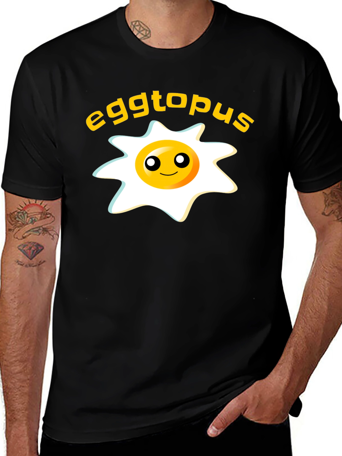Variant 13 of Eggtopus Graphic T-Shirt - Unique Cartoon Food Tee