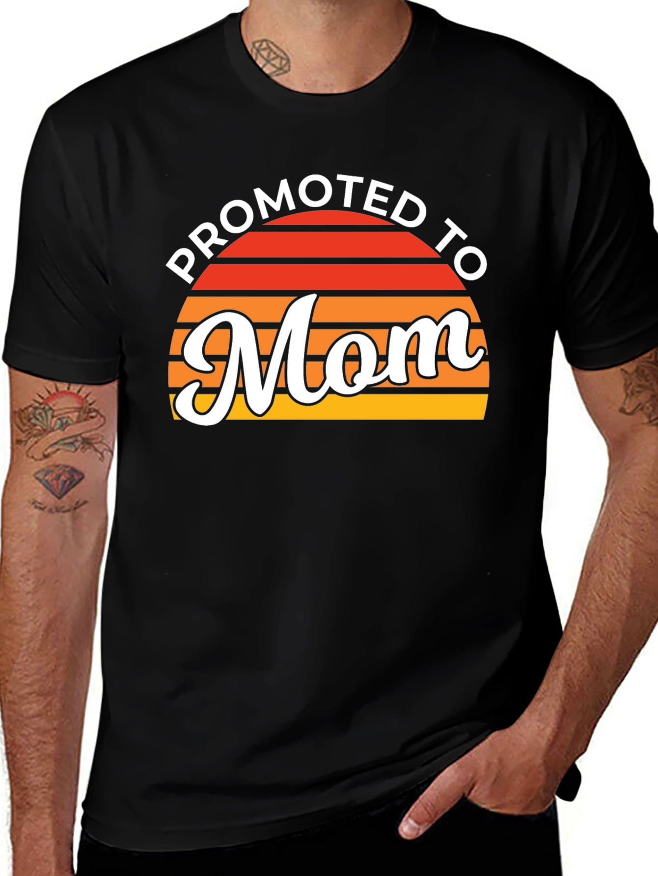 Variant 23 of Promoted To Mom Graphic Tee - Black