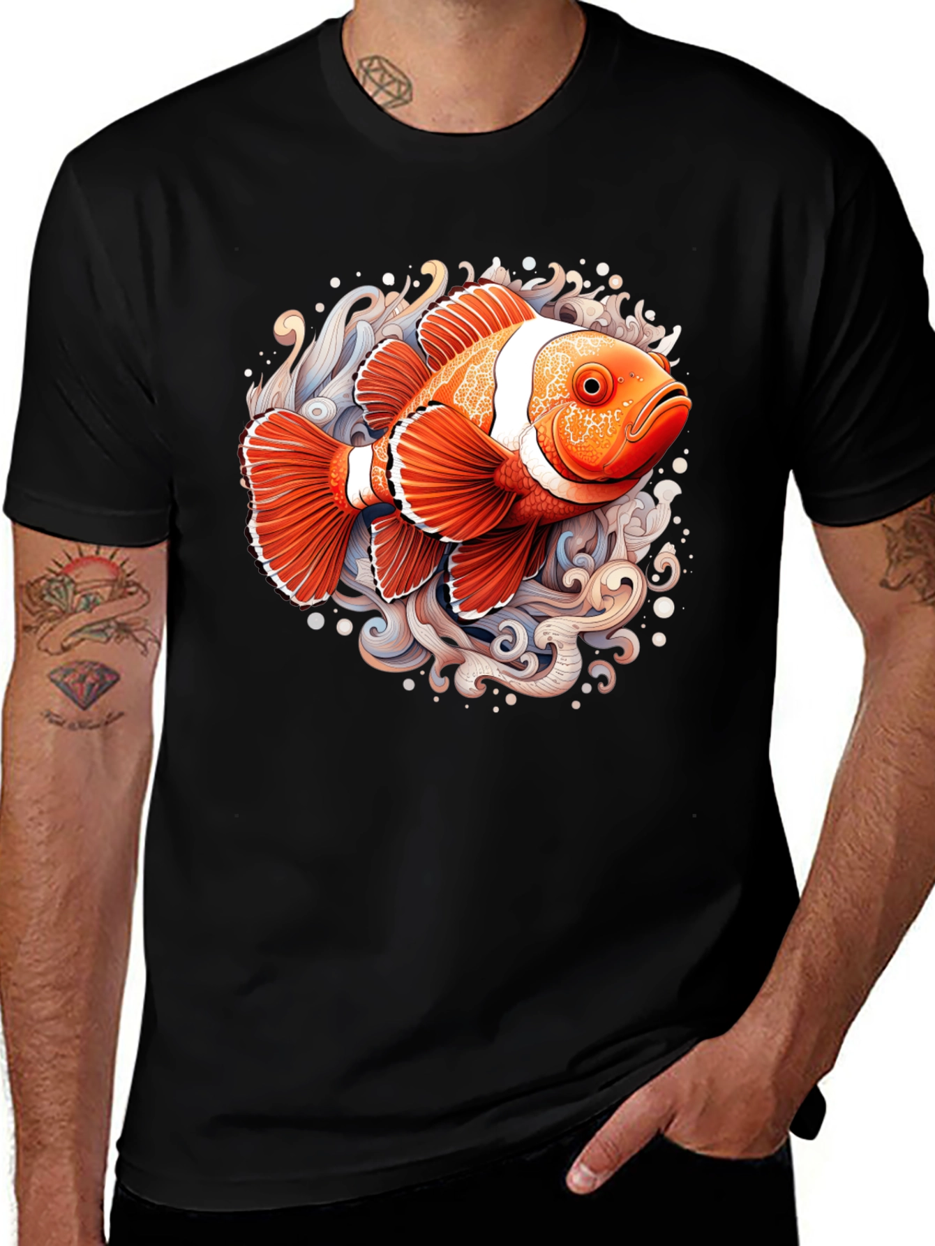 Variant 10 of Clownfish Graphic T-Shirt - Black