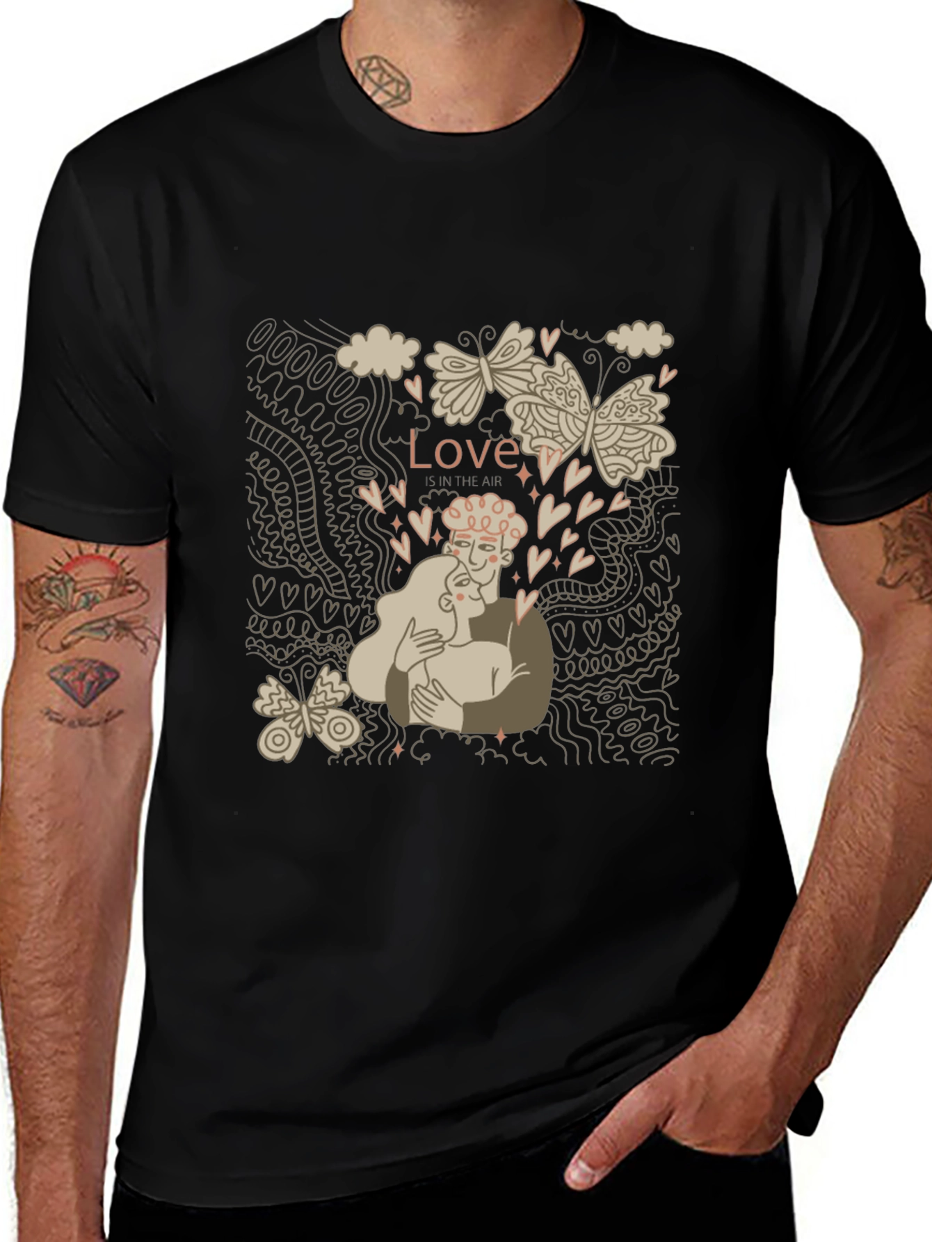 Love is in the Air Graphic Tee - Black