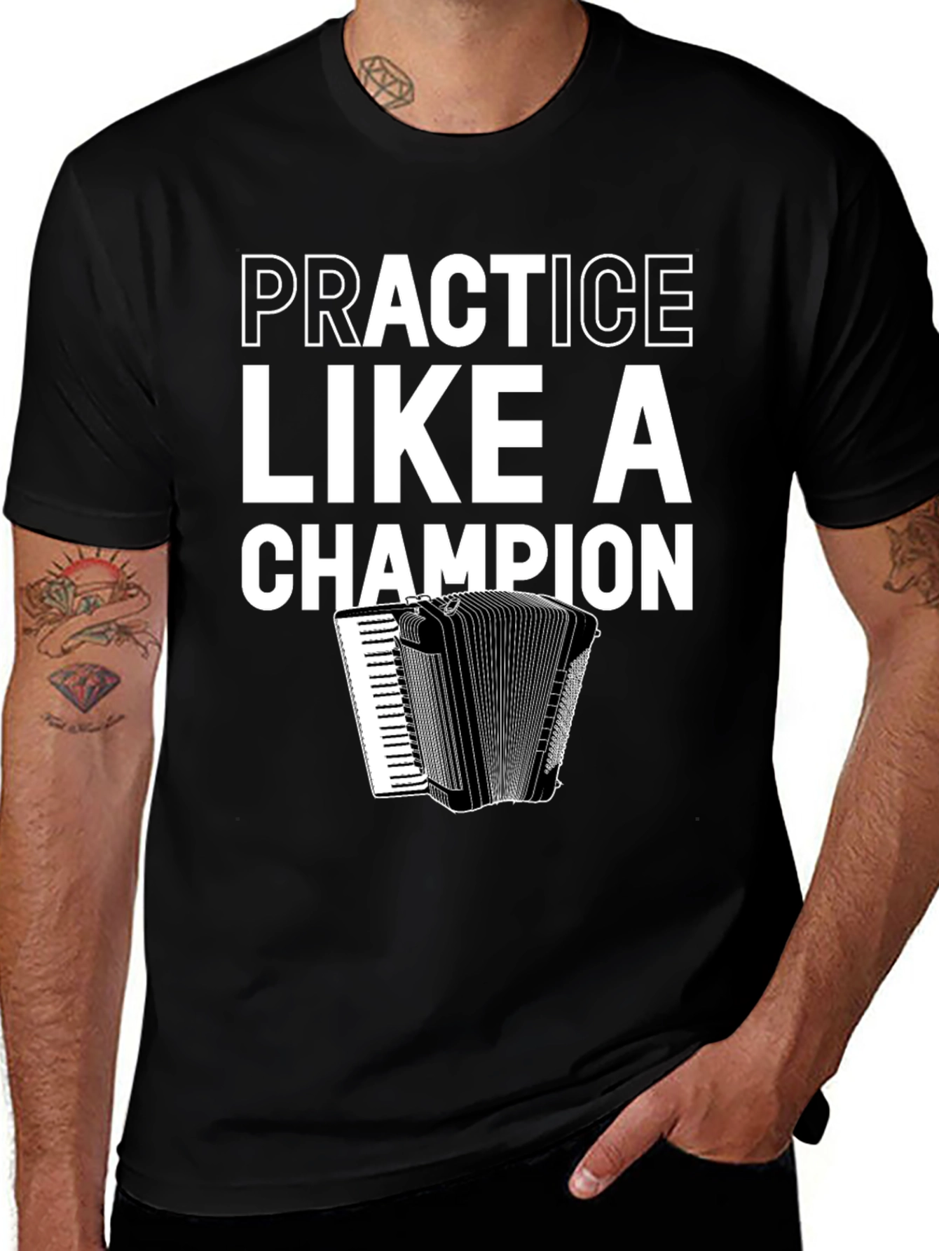 Variant 9 of Practice Like a Champion Accordion Player T-Shirt
